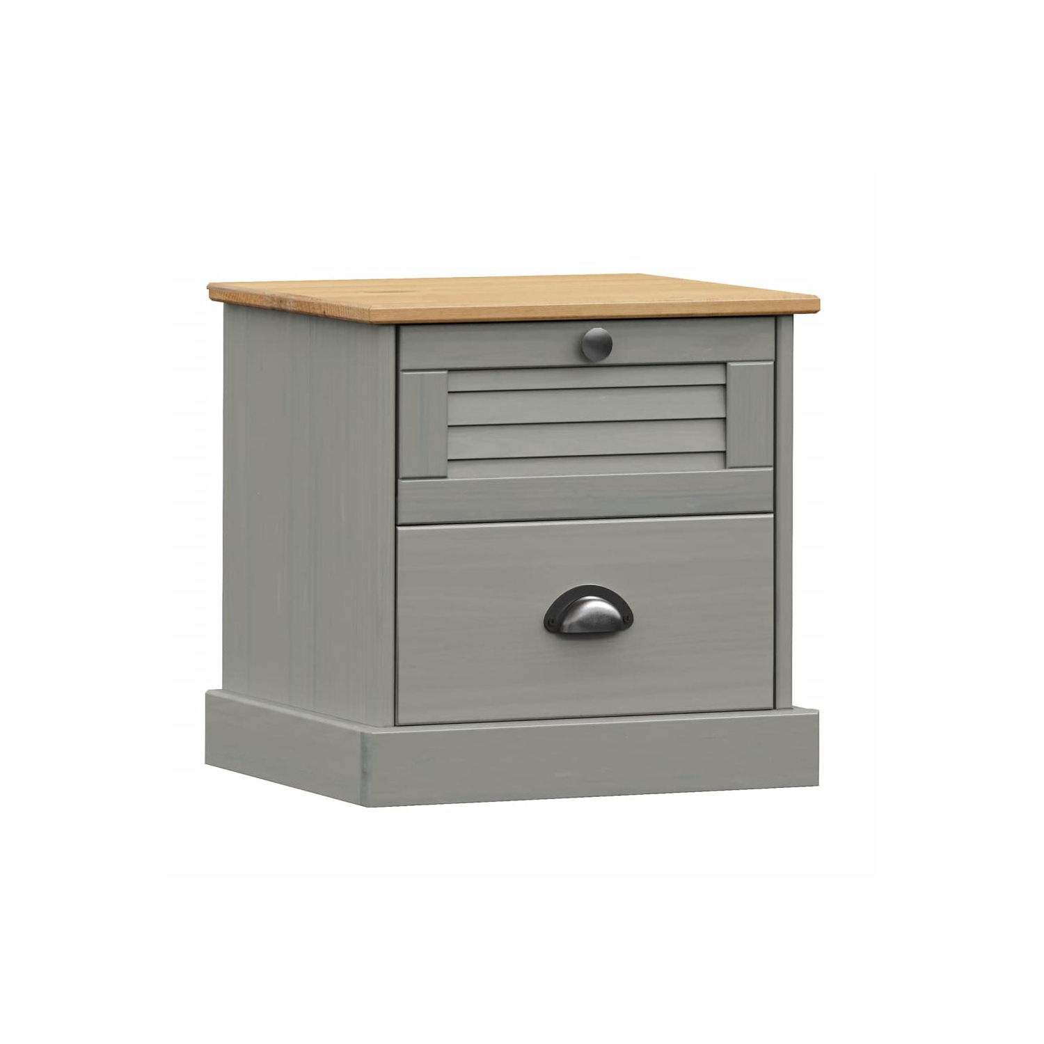 vidaXL Bedside Cabinet VIGO Grey 42x35x42 cm Solid Wood Pine