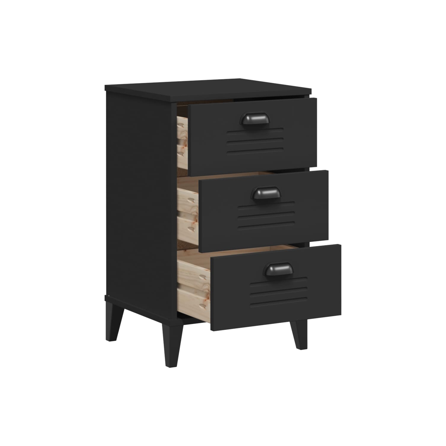 Armoire de chevet VIKEN en bois d'ingénierie noir