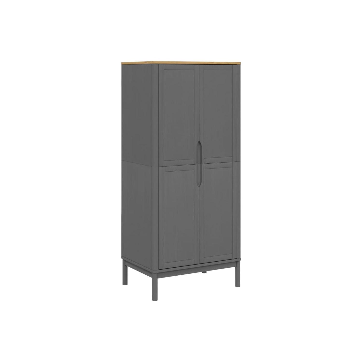 vidaXL Wardrobe FLORO Grey 77x53x171 cm Solid Wood Pine
