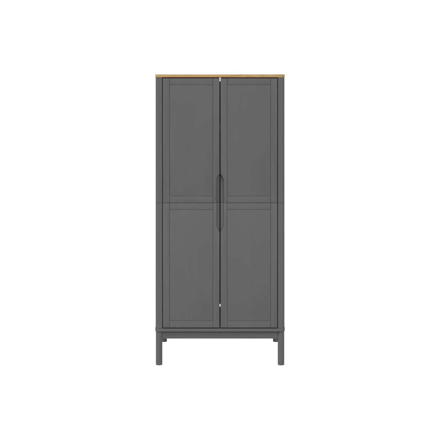 vidaXL Wardrobe FLORO Grey 77x53x171 cm Solid Wood Pine