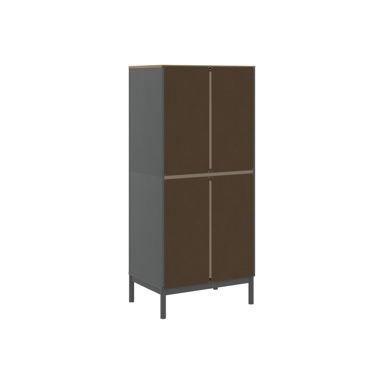 vidaXL Wardrobe FLORO Grey 77x53x171 cm Solid Wood Pine