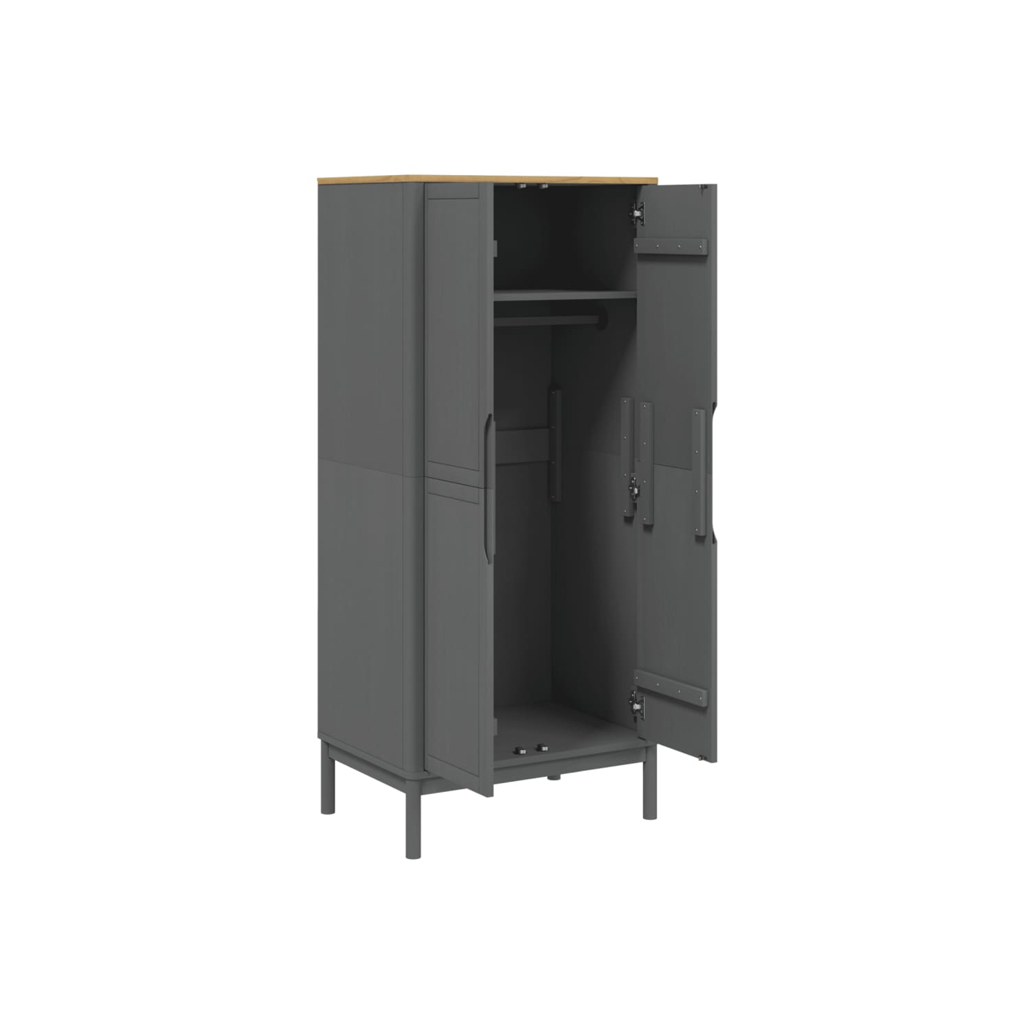 vidaXL Wardrobe FLORO Grey 77x53x171 cm Solid Wood Pine