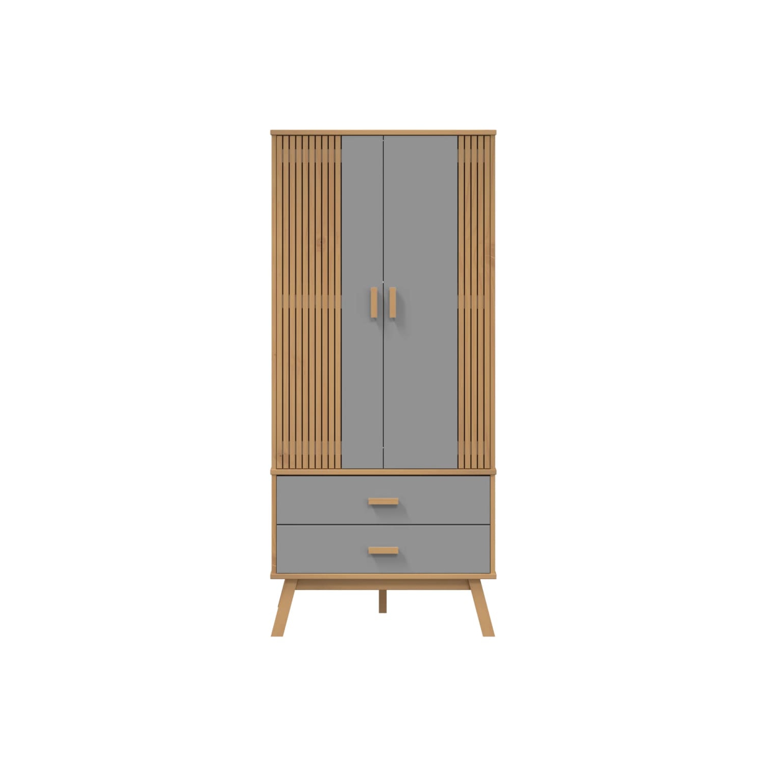 VidaXL garde-robe OLDEN gris et brun 76.5x53x172&nbsp;cm pin massif