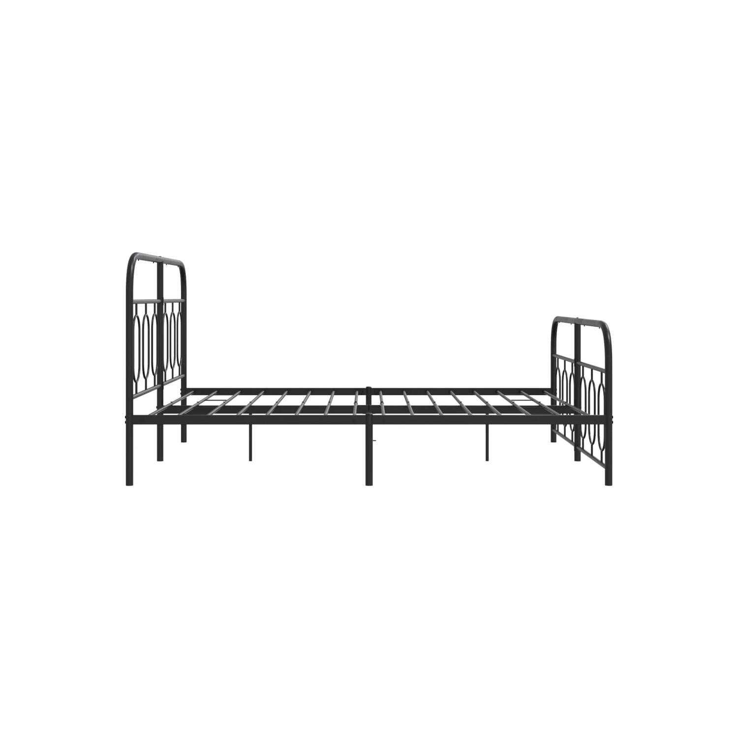 vidaXL Metal Bed Frame without Mattress with Footboard Black 150x200cm