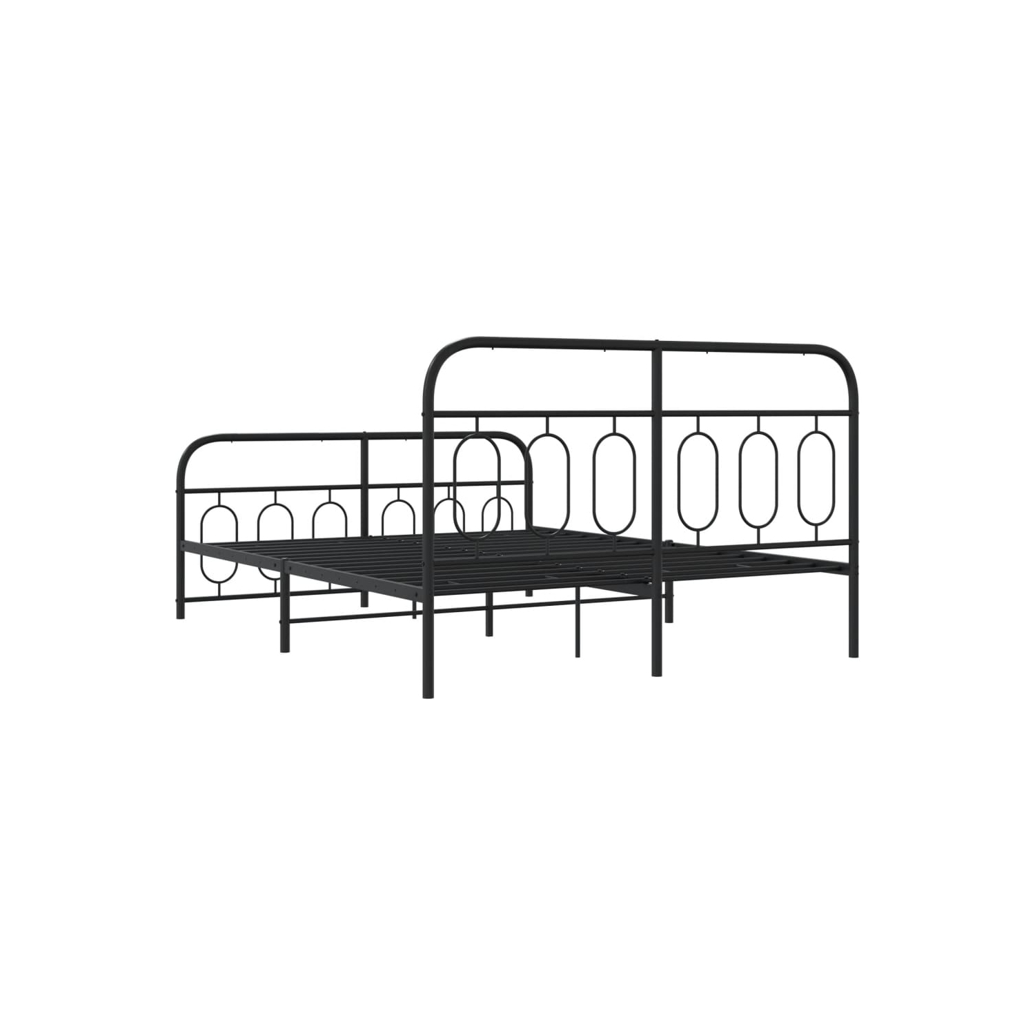 vidaXL Metal Bed Frame without Mattress with Footboard Black 150x200cm