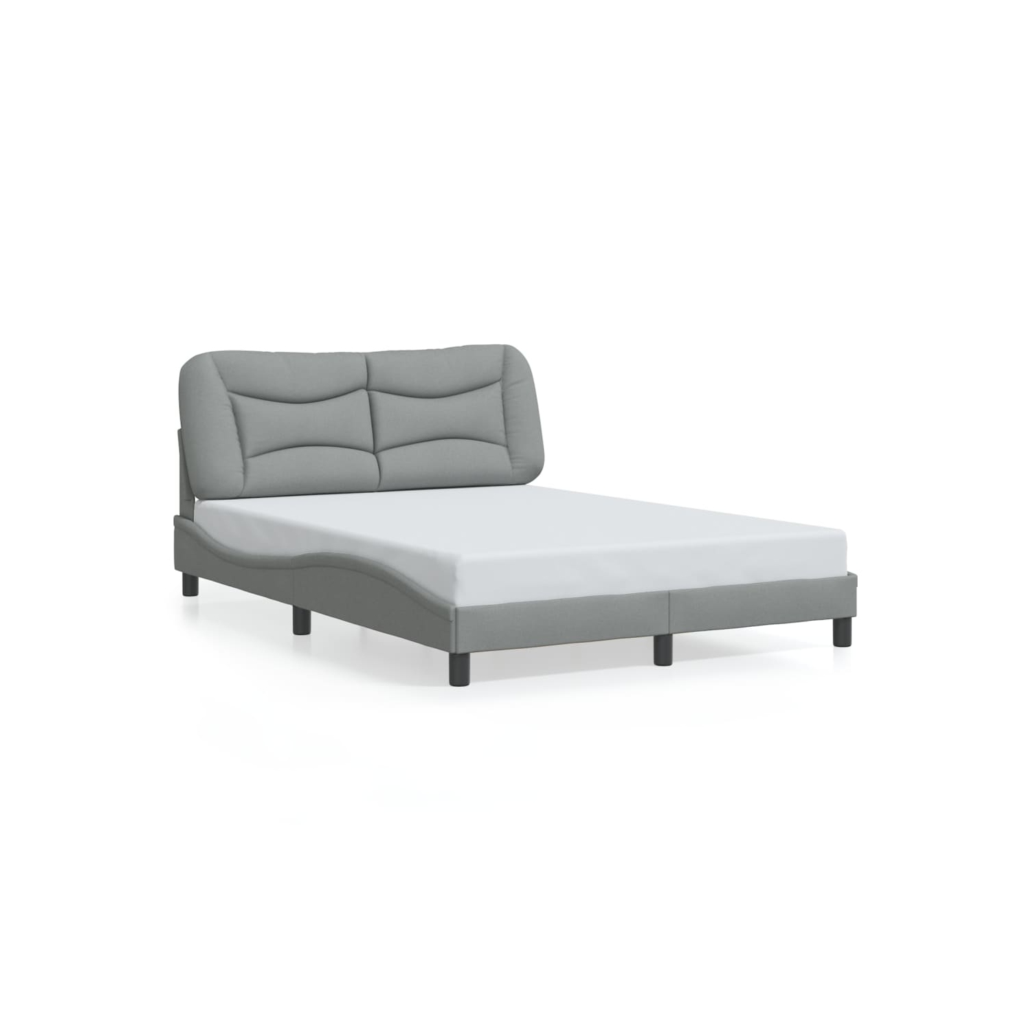 Cadre de lit vidaXL avec LED sans matelas «&nbsp;Hvar&nbsp;», tissu 190&nbsp;cm gris pâle 137 unités