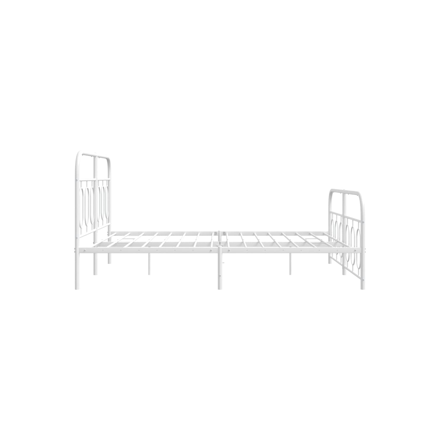 vidaXL Metal Bed Frame without Mattress with Footboard White 150x200cm