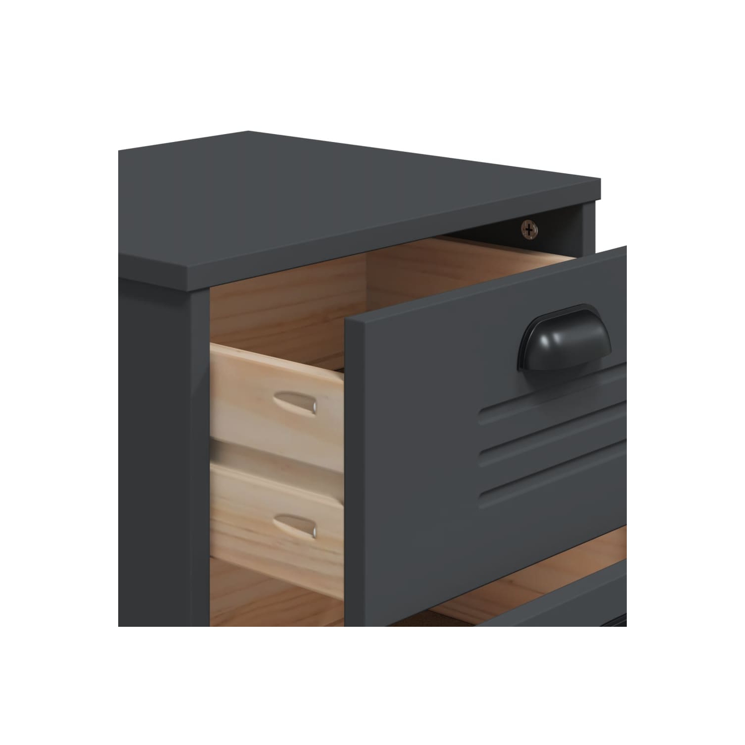 Armoire de chevet VIKEN en bois d'ingénierie gris anthracite