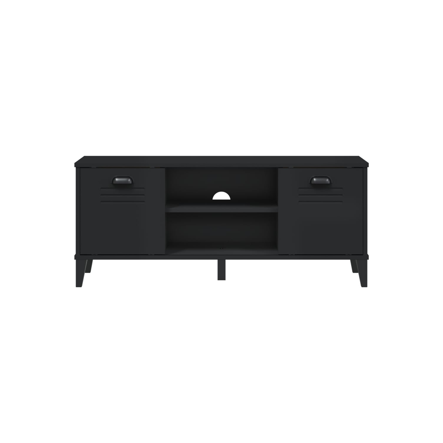vidaXL Shoe Bench VIKEN Black 106x35x45 cm Engineered Wood
