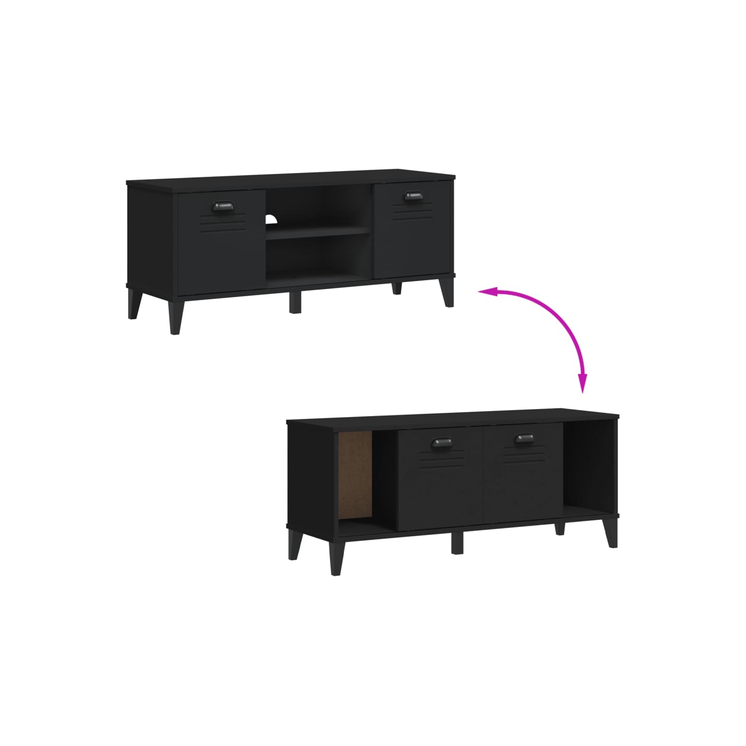 vidaXL Shoe Bench VIKEN Black 106x35x45 cm Engineered Wood