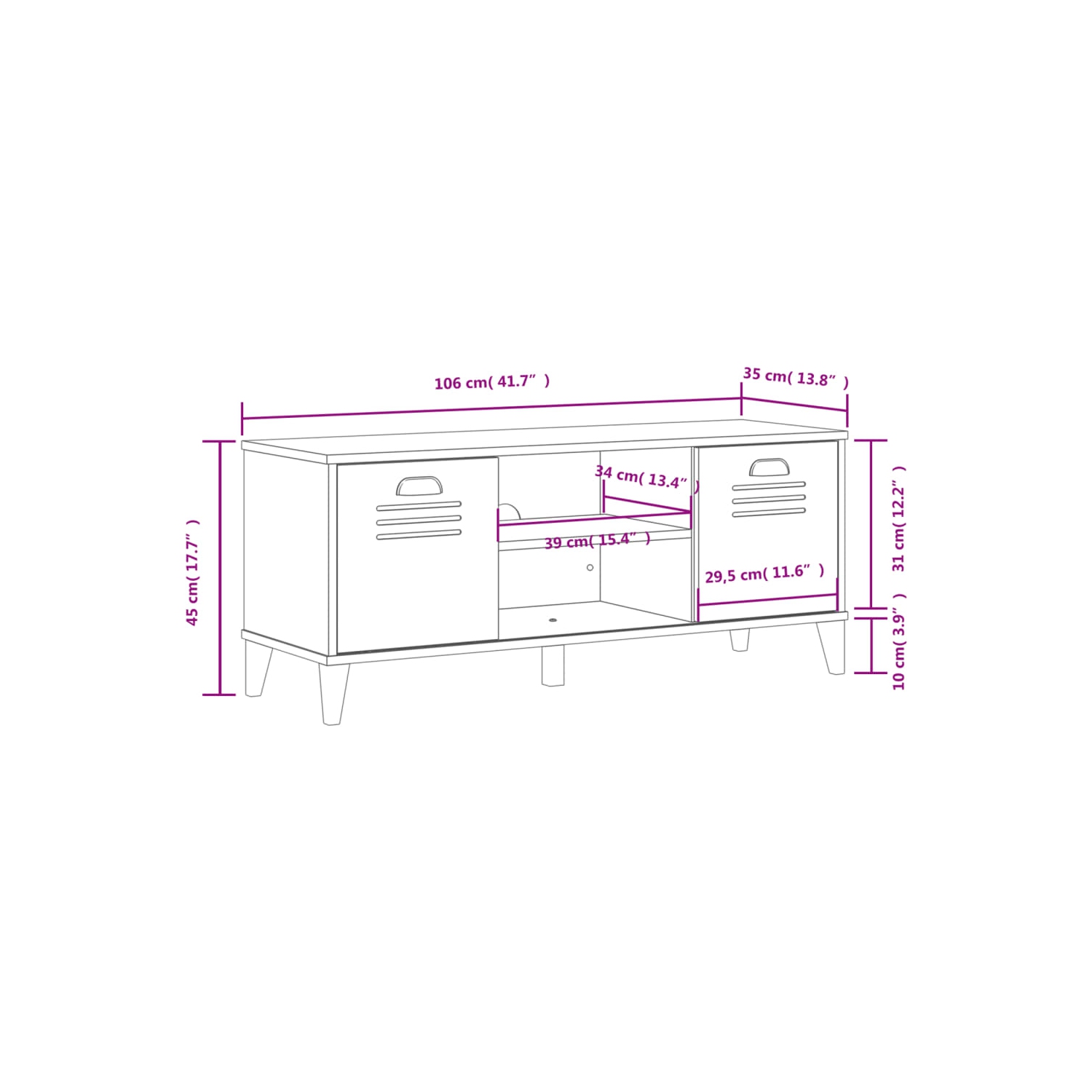 vidaXL Shoe Bench VIKEN Black 106x35x45 cm Engineered Wood