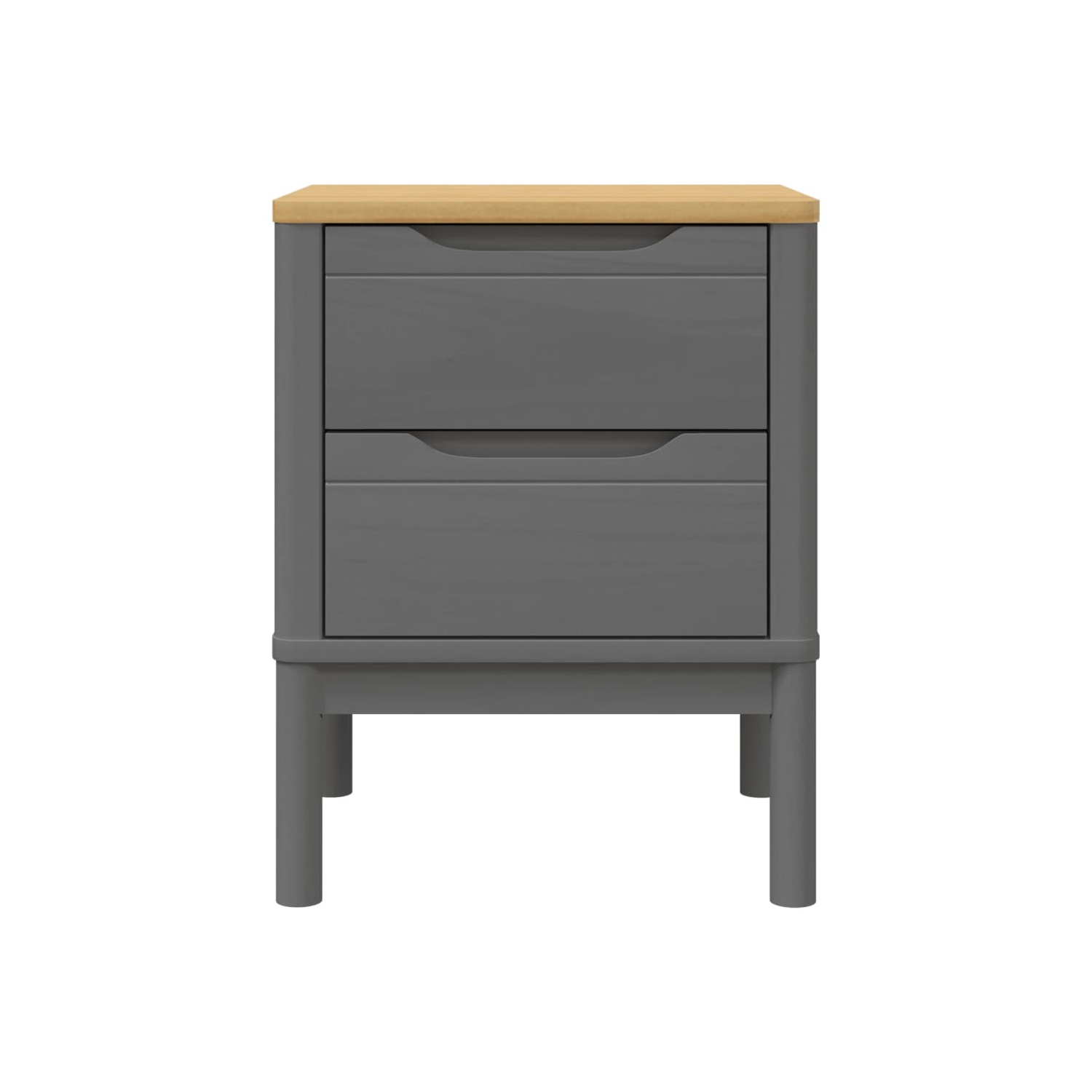 vidaXL Bedside Cabinet FLORO Grey 45x39x57 cm Solid Wood Pine