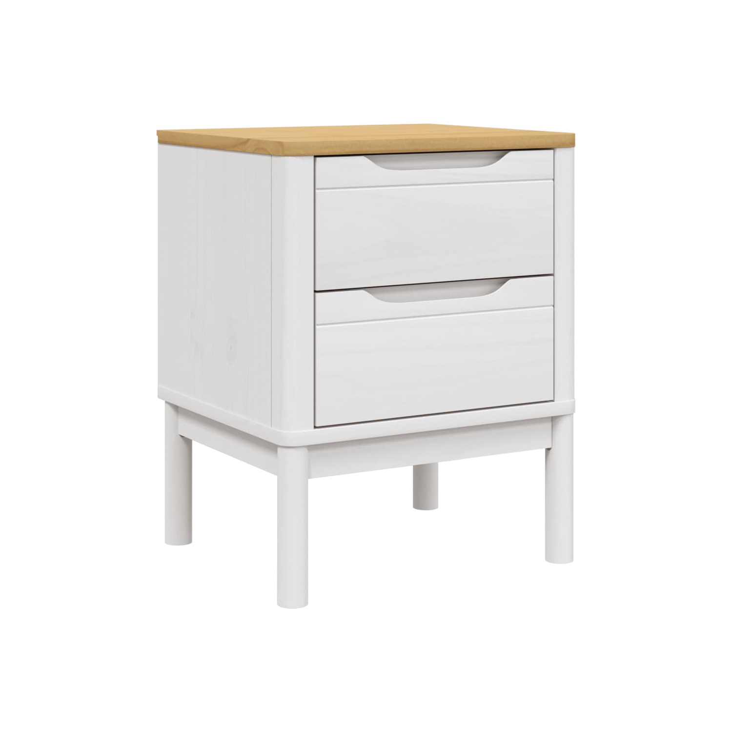 vidaXL Bedside Cabinet FLORO White 45x39x57 cm Solid Wood Pine