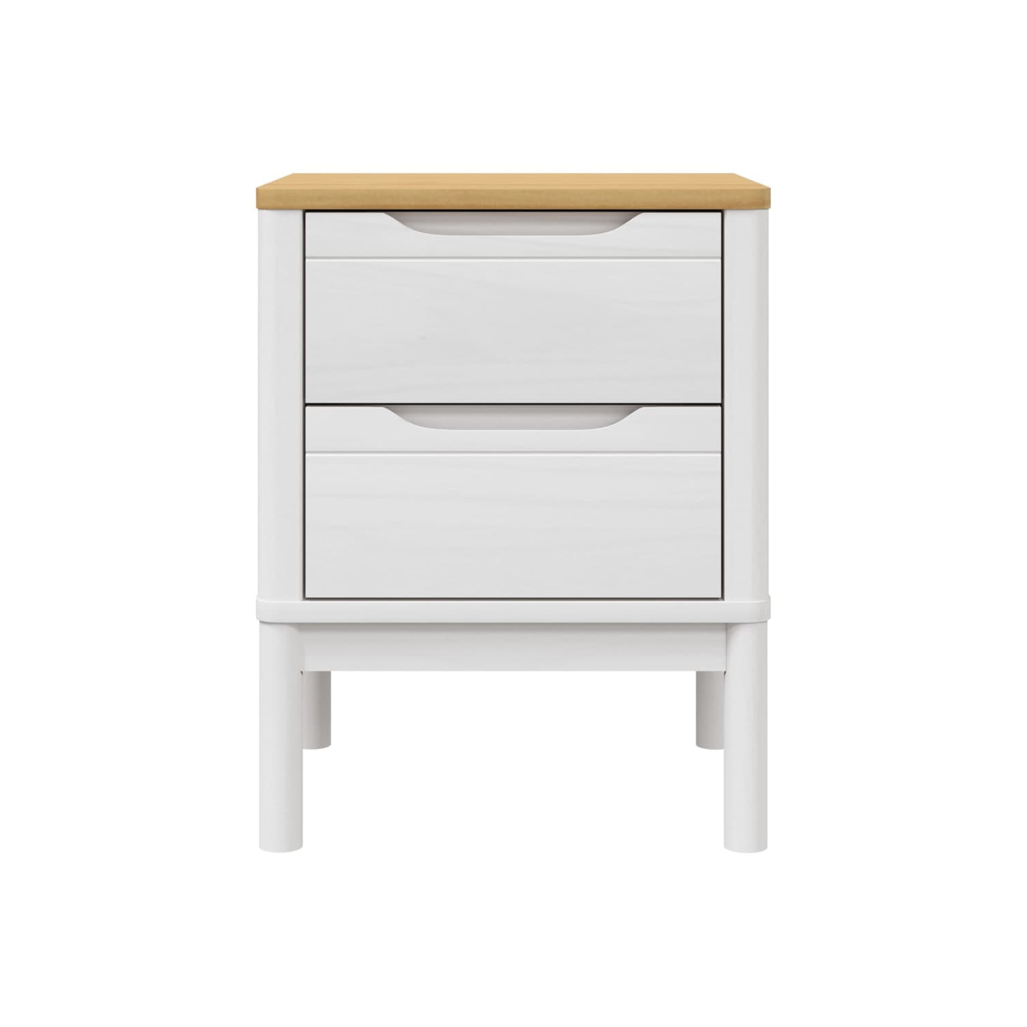 vidaXL Bedside Cabinet FLORO White 45x39x57 cm Solid Wood Pine
