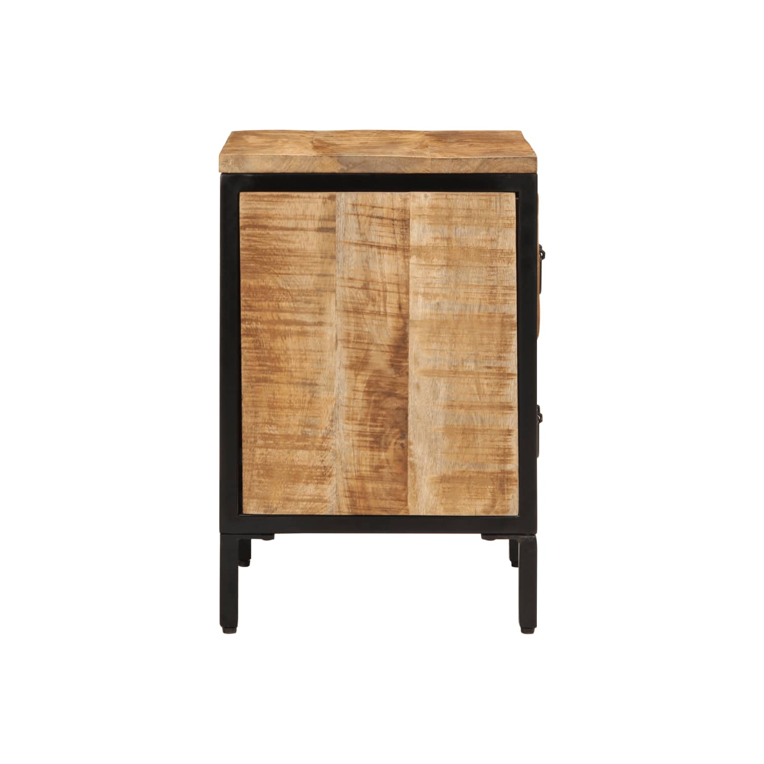 Armoire de lit à 2 tiroirs vidaXL 40 x 35 x 53 cm bois massif rugueux Mangue