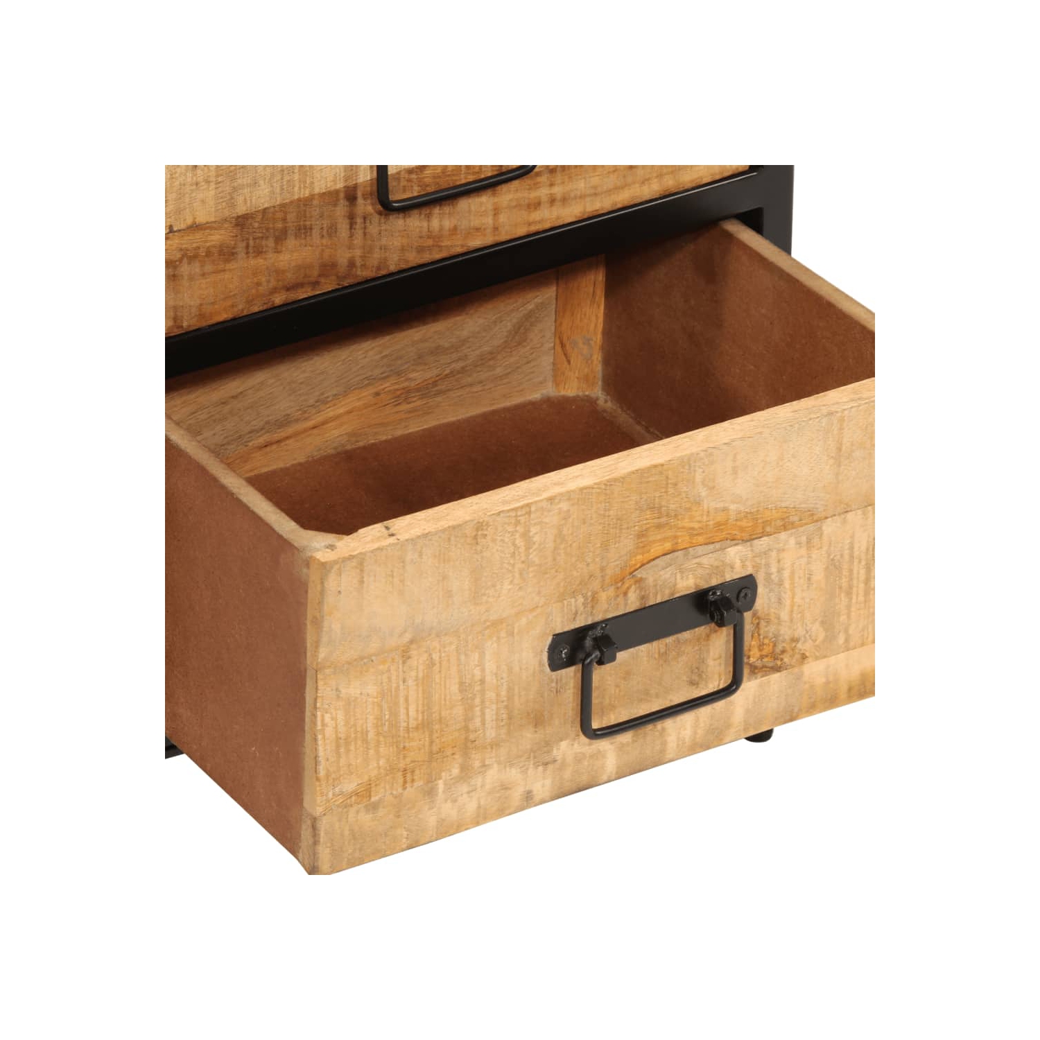 Armoire de lit à 2 tiroirs vidaXL 40 x 35 x 53 cm bois massif rugueux Mangue