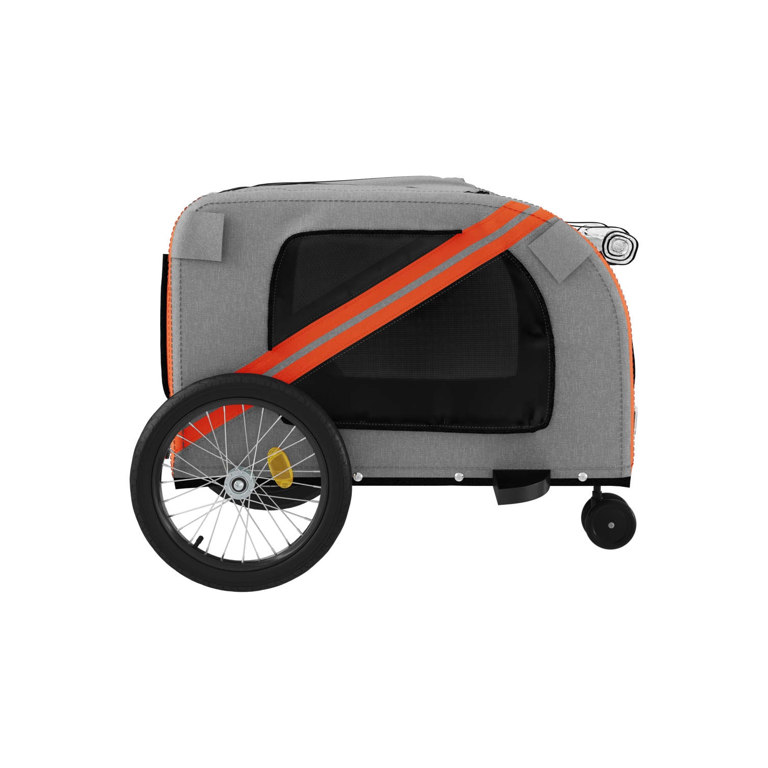 Remorque de vélo pour animal de compagnie en tissu et fer rouge et gris Oxford