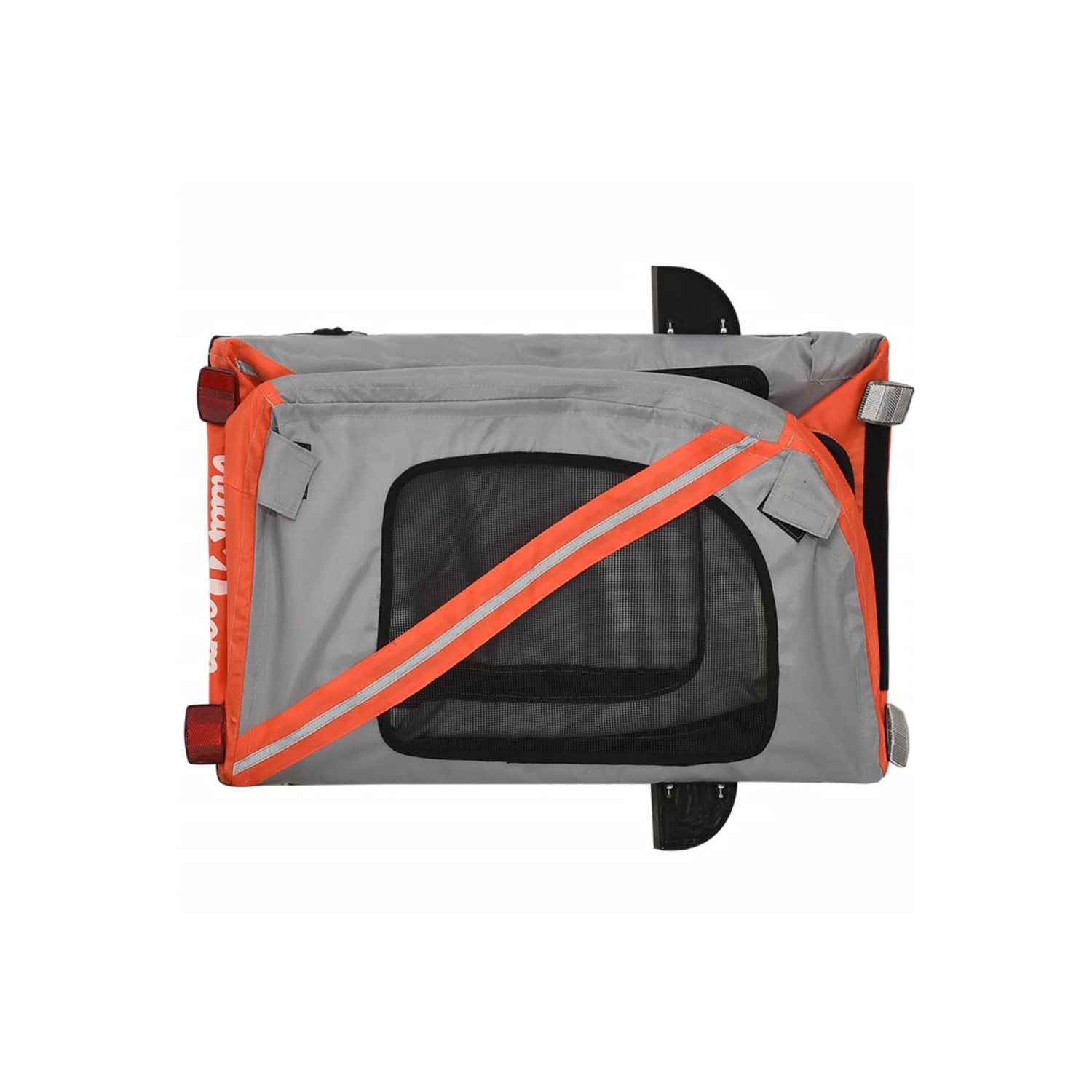 Remorque de vélo pour animal de compagnie en tissu et fer rouge et gris Oxford