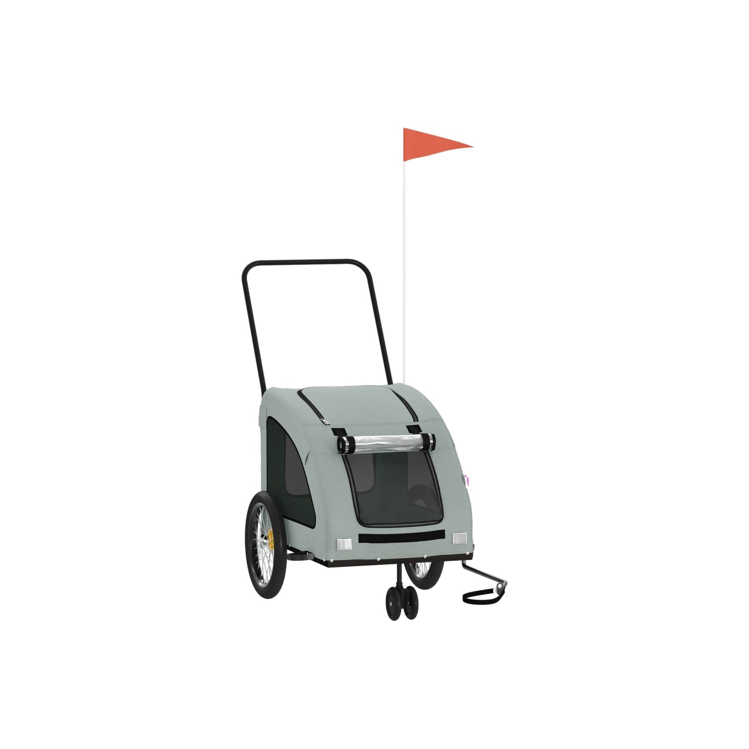 VidaXL Pet Bike Trailer Grey Oxford Fabric et fer