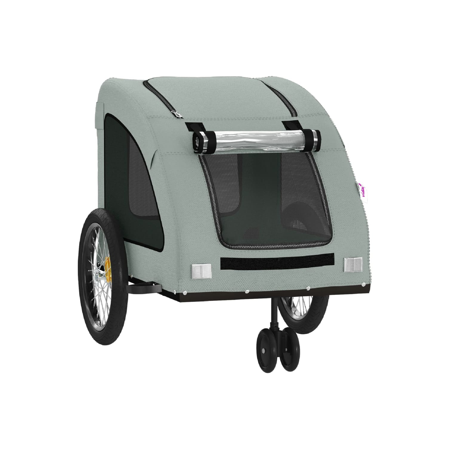VidaXL Pet Bike Trailer Grey Oxford Fabric et fer