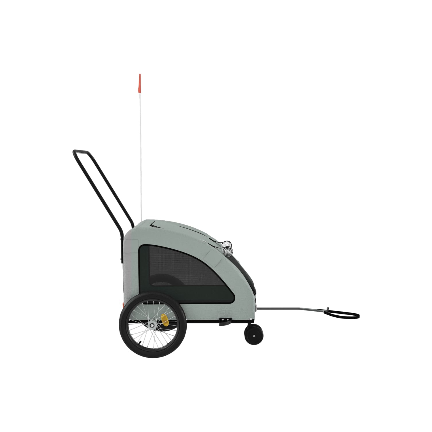 VidaXL Pet Bike Trailer Grey Oxford Fabric et fer