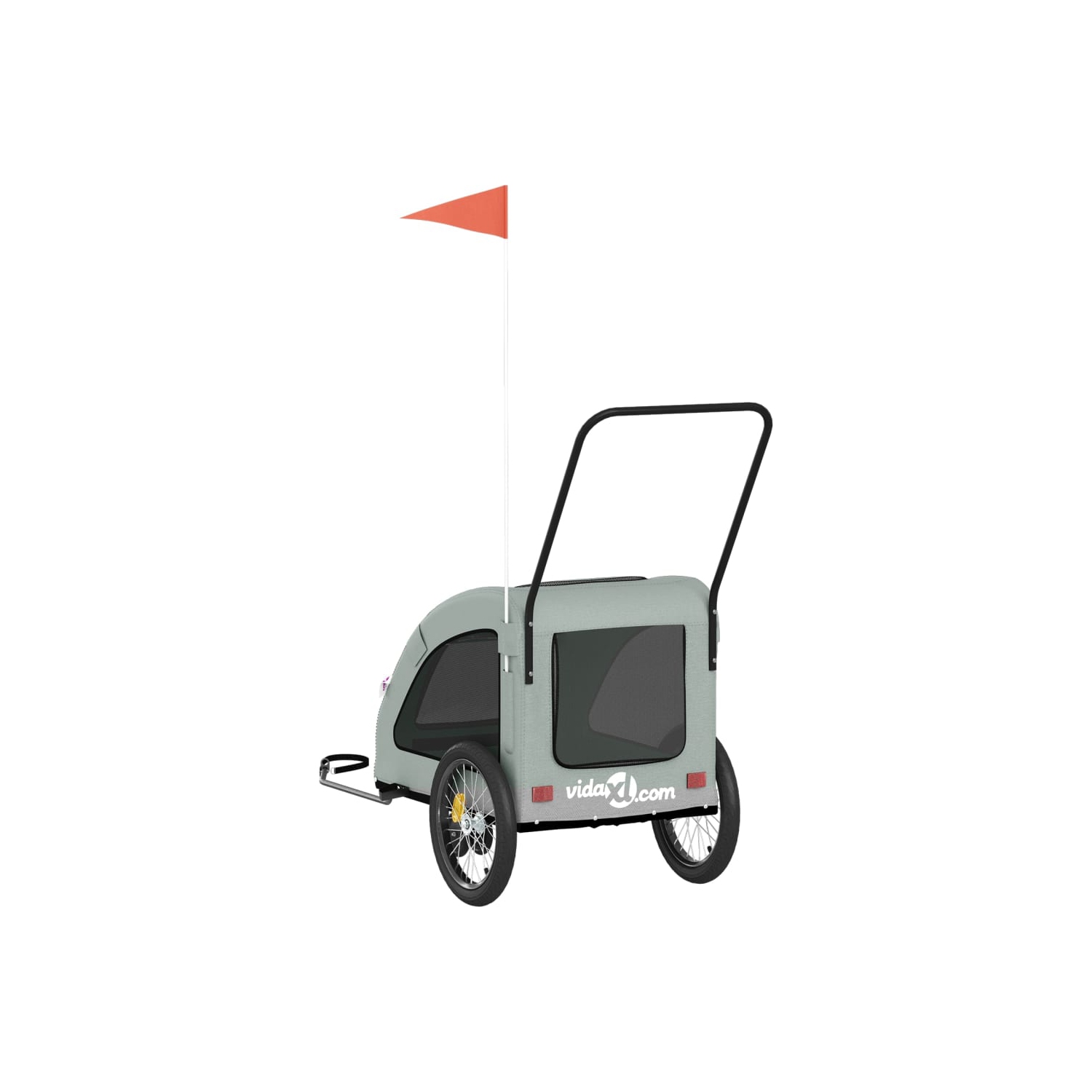 VidaXL Pet Bike Trailer Grey Oxford Fabric et fer