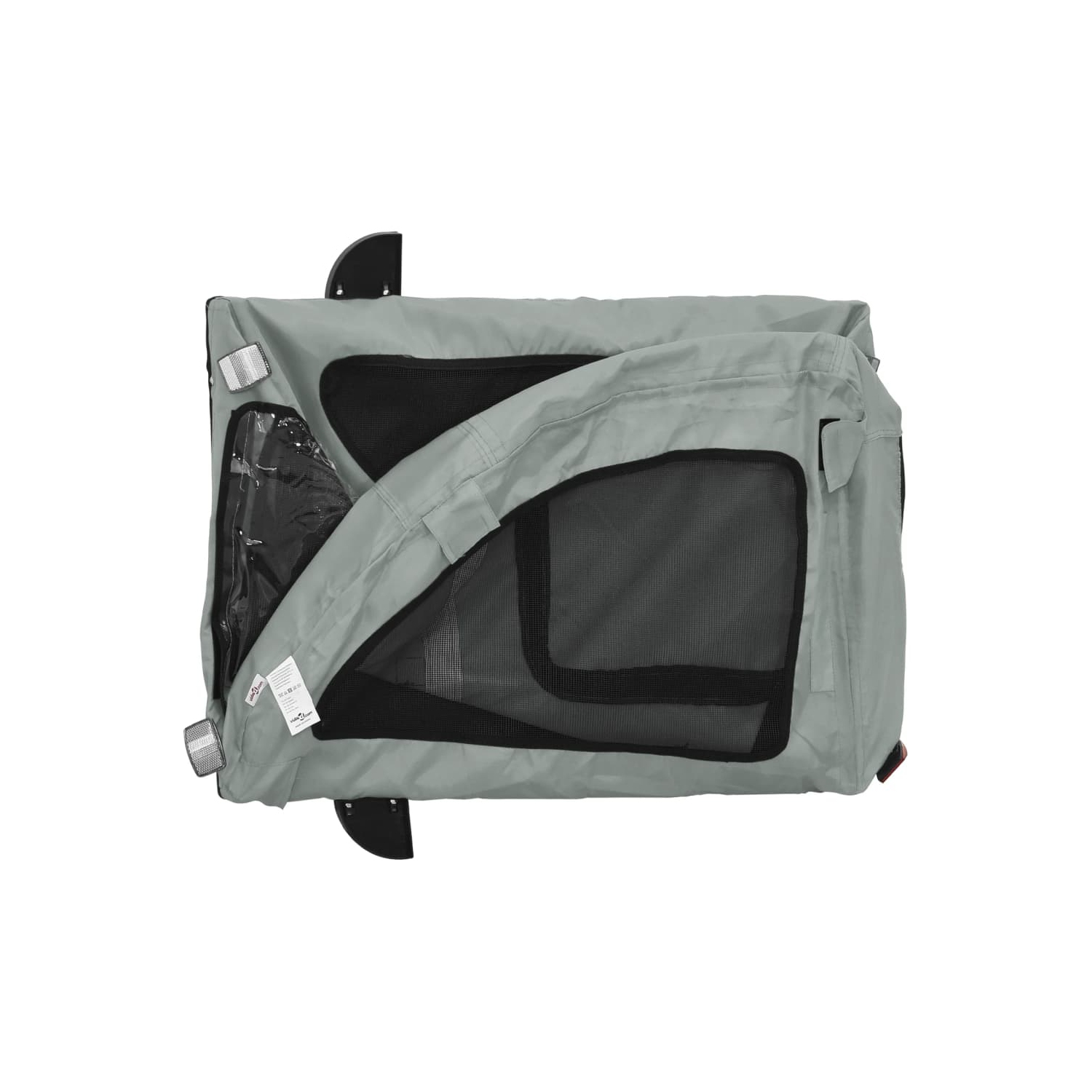 VidaXL Pet Bike Trailer Grey Oxford Fabric et fer