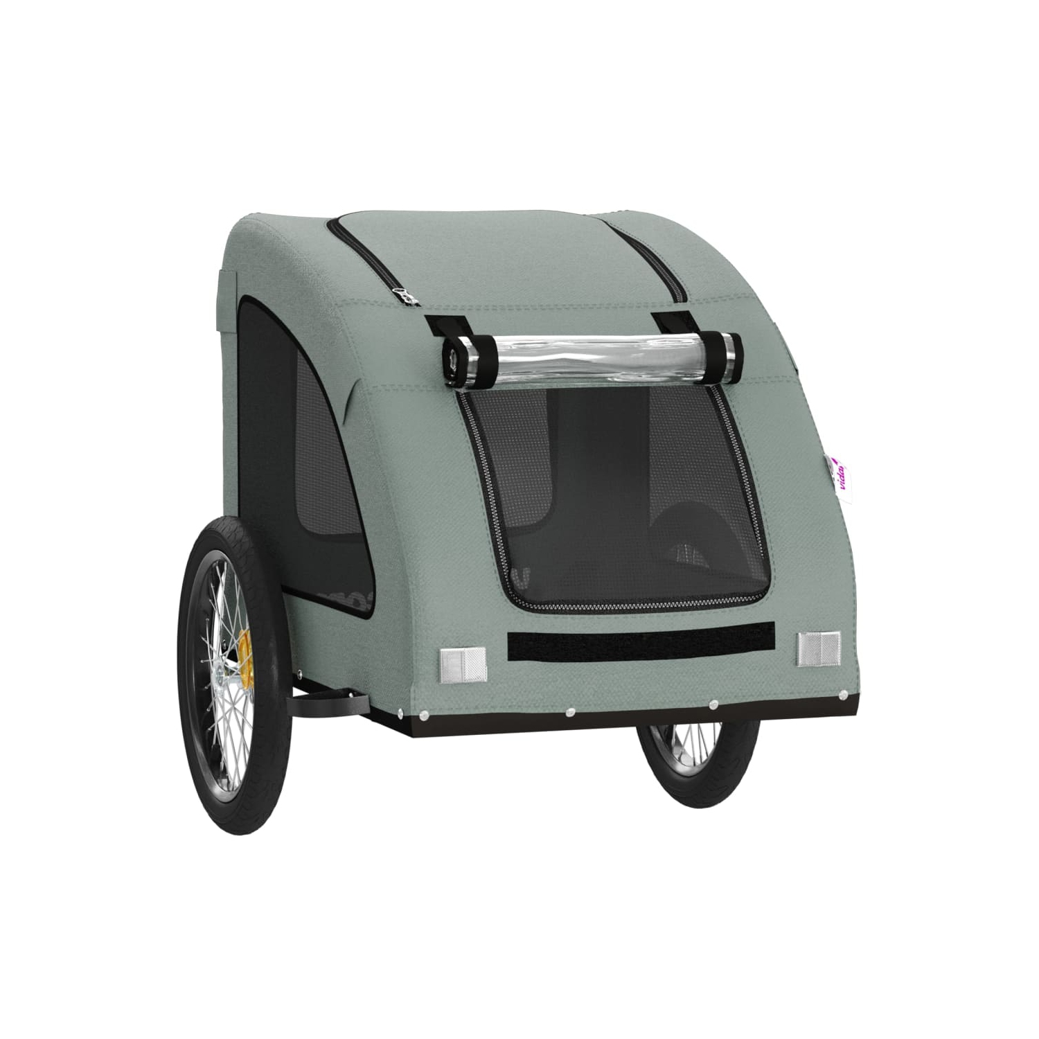 VidaXL Pet Bike Trailer Grey Oxford Fabric et fer