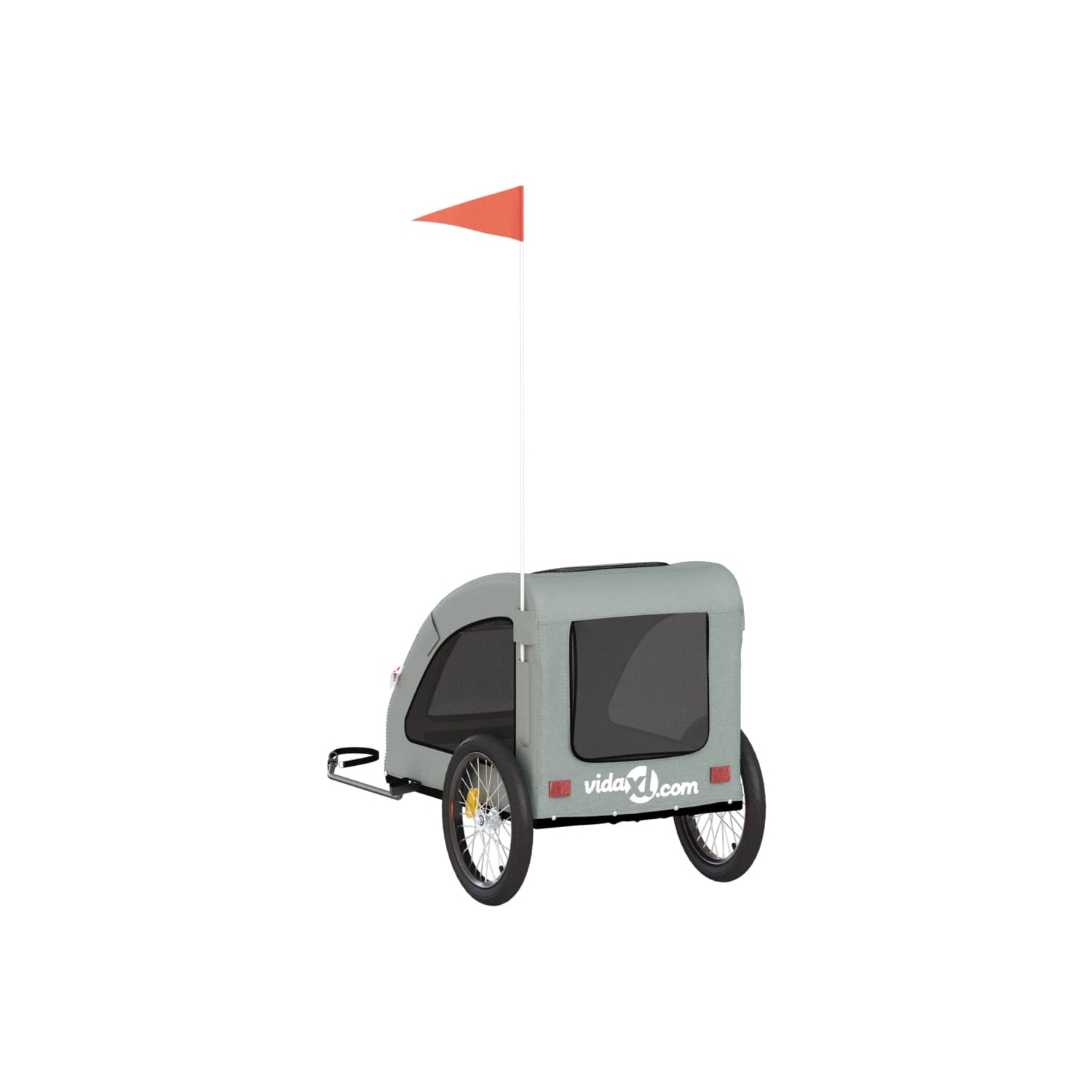 VidaXL Pet Bike Trailer Grey Oxford Fabric et fer