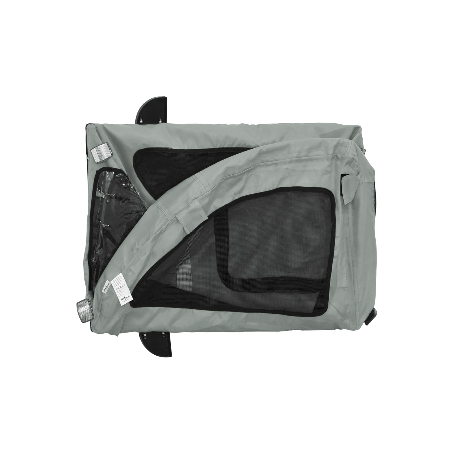 VidaXL Pet Bike Trailer Grey Oxford Fabric et fer