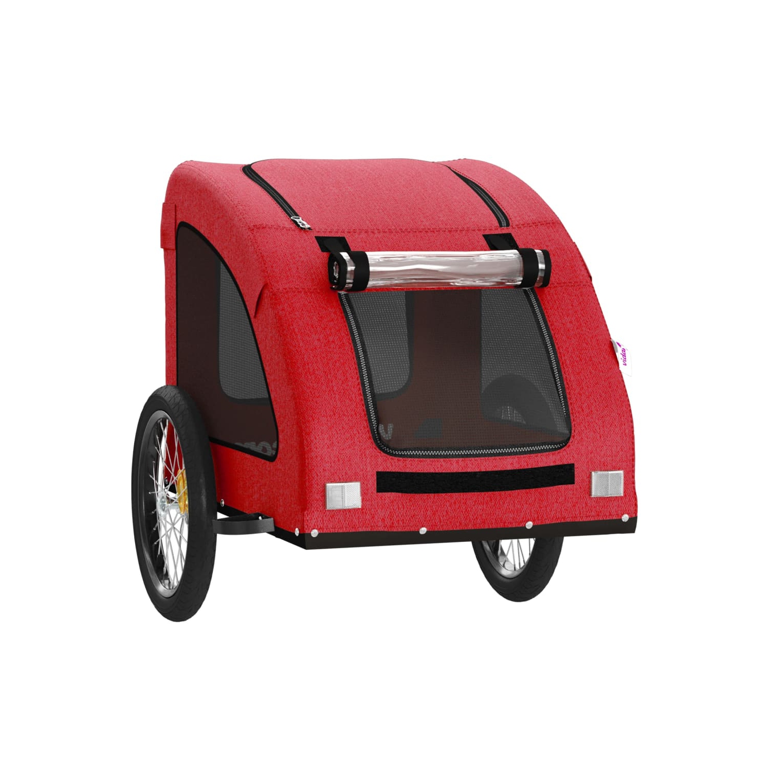 Remorque de vélo pour animaux de compagnie en tissu Oxford rouge et fer de vidaXL