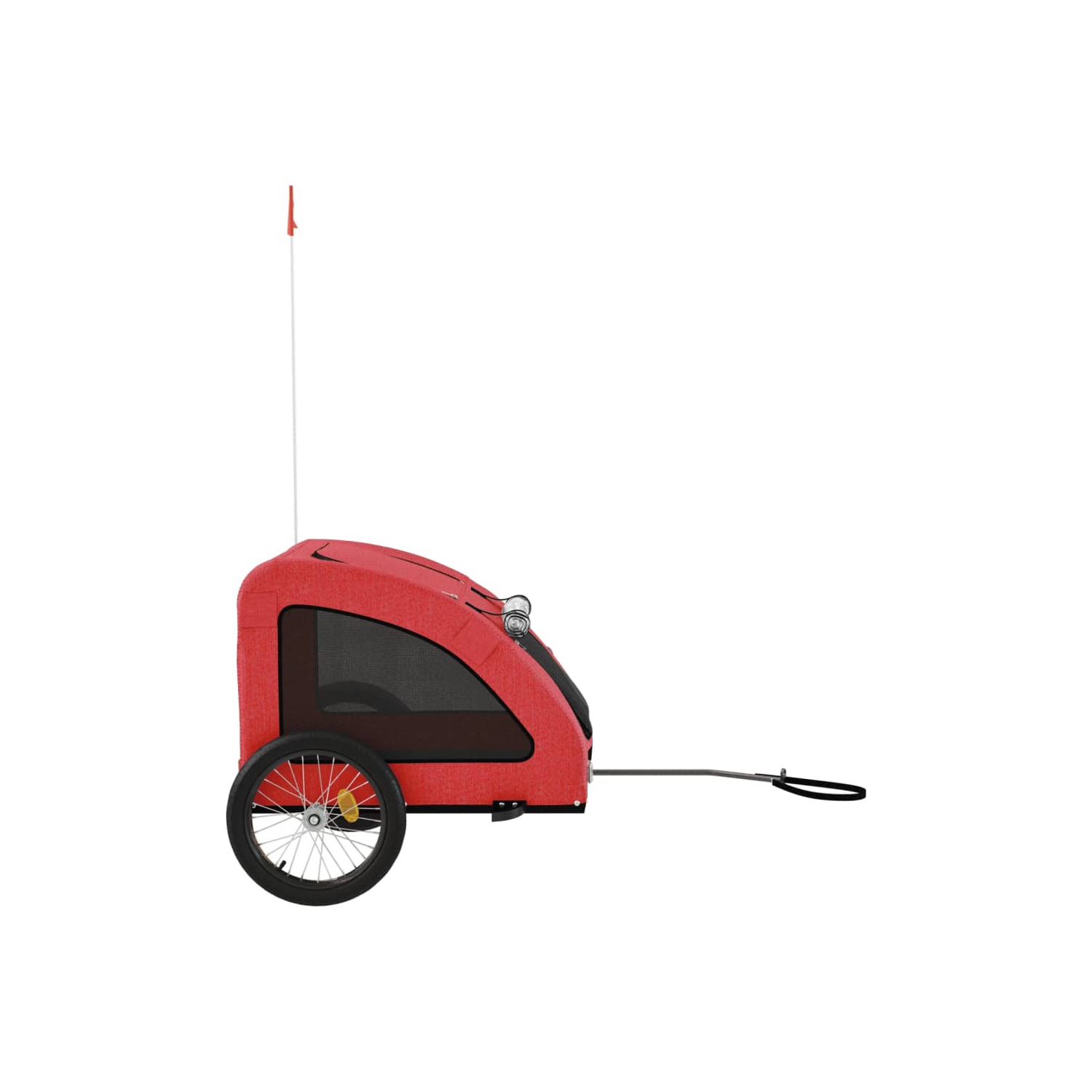 Remorque de vélo pour animaux de compagnie en tissu Oxford rouge et fer de vidaXL