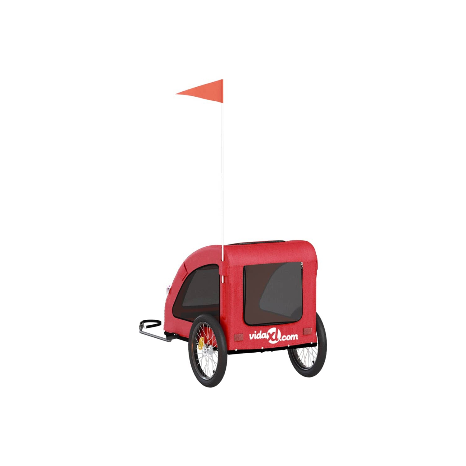 Remorque de vélo pour animaux de compagnie en tissu Oxford rouge et fer de vidaXL
