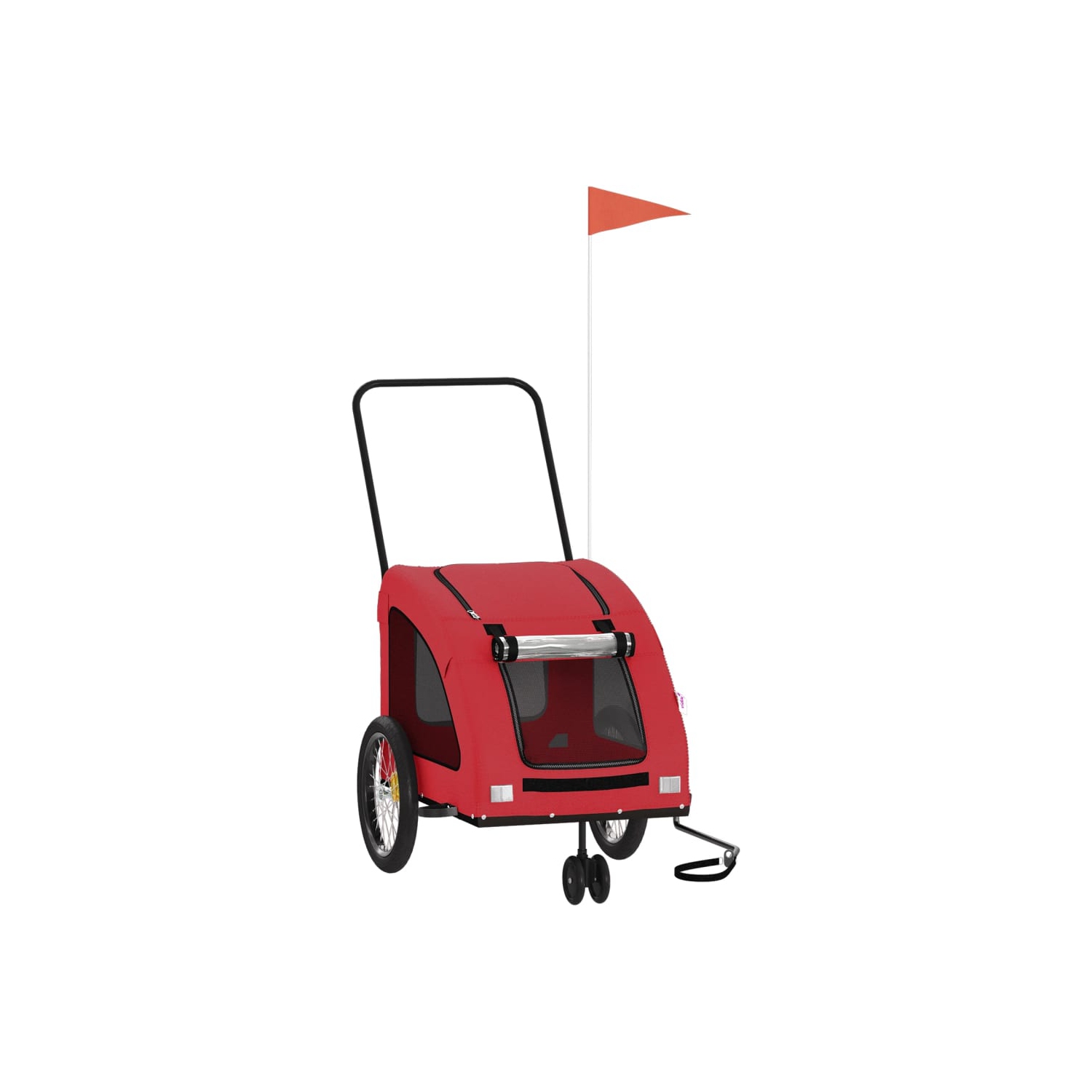 Remorque de vélo pour animaux de compagnie en tissu Oxford rouge et fer de vidaXL
