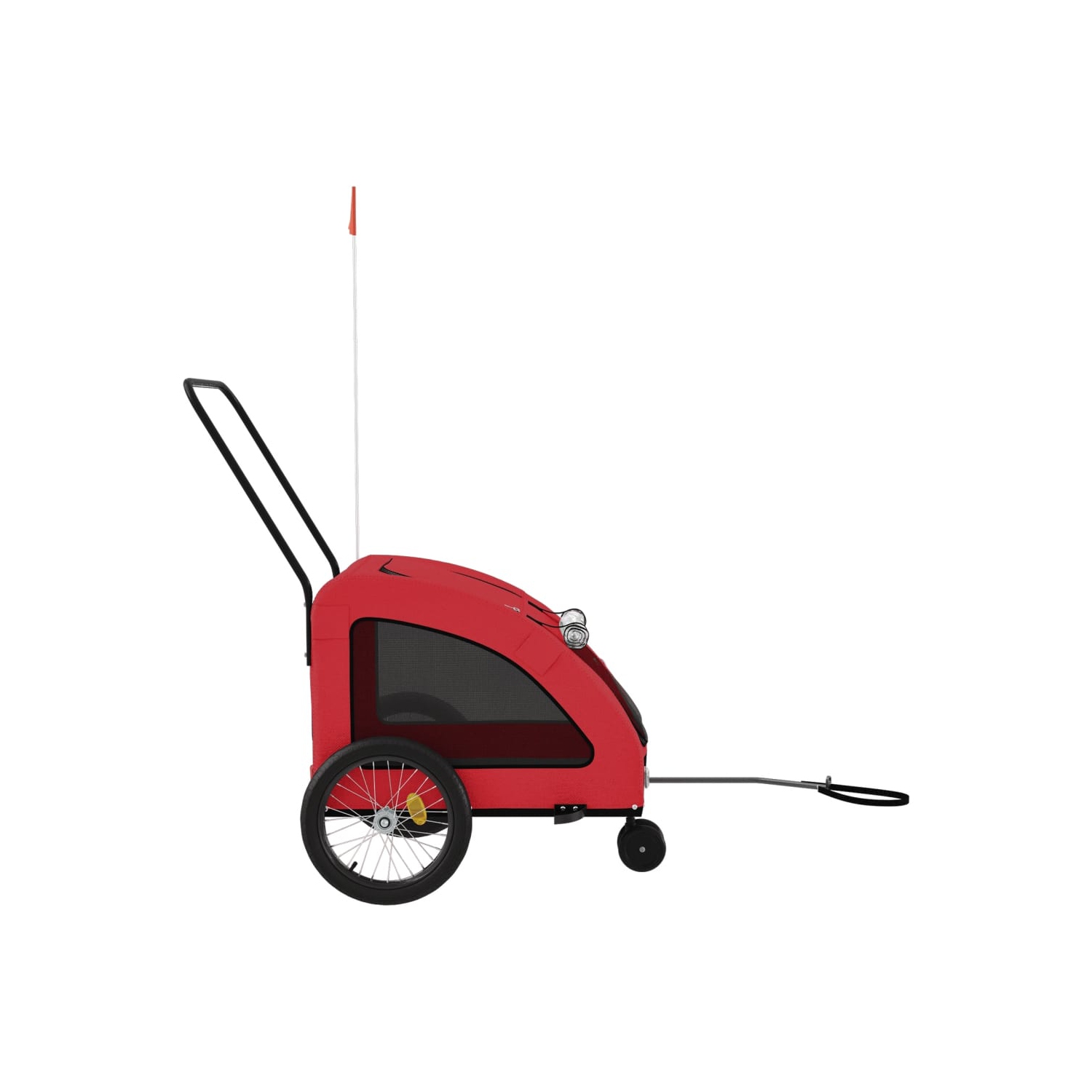 Remorque de vélo pour animaux de compagnie en tissu Oxford rouge et fer de vidaXL