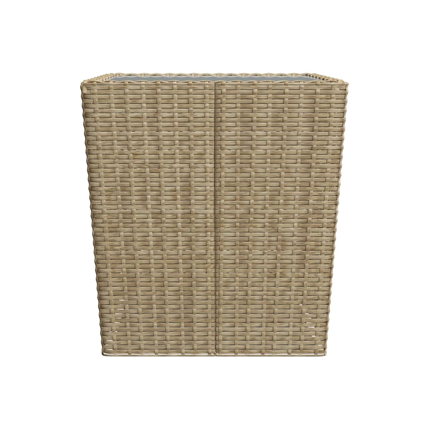 vidaXL 3 Piece Bistro Set Poly Rattan and Tempered Glass Beige