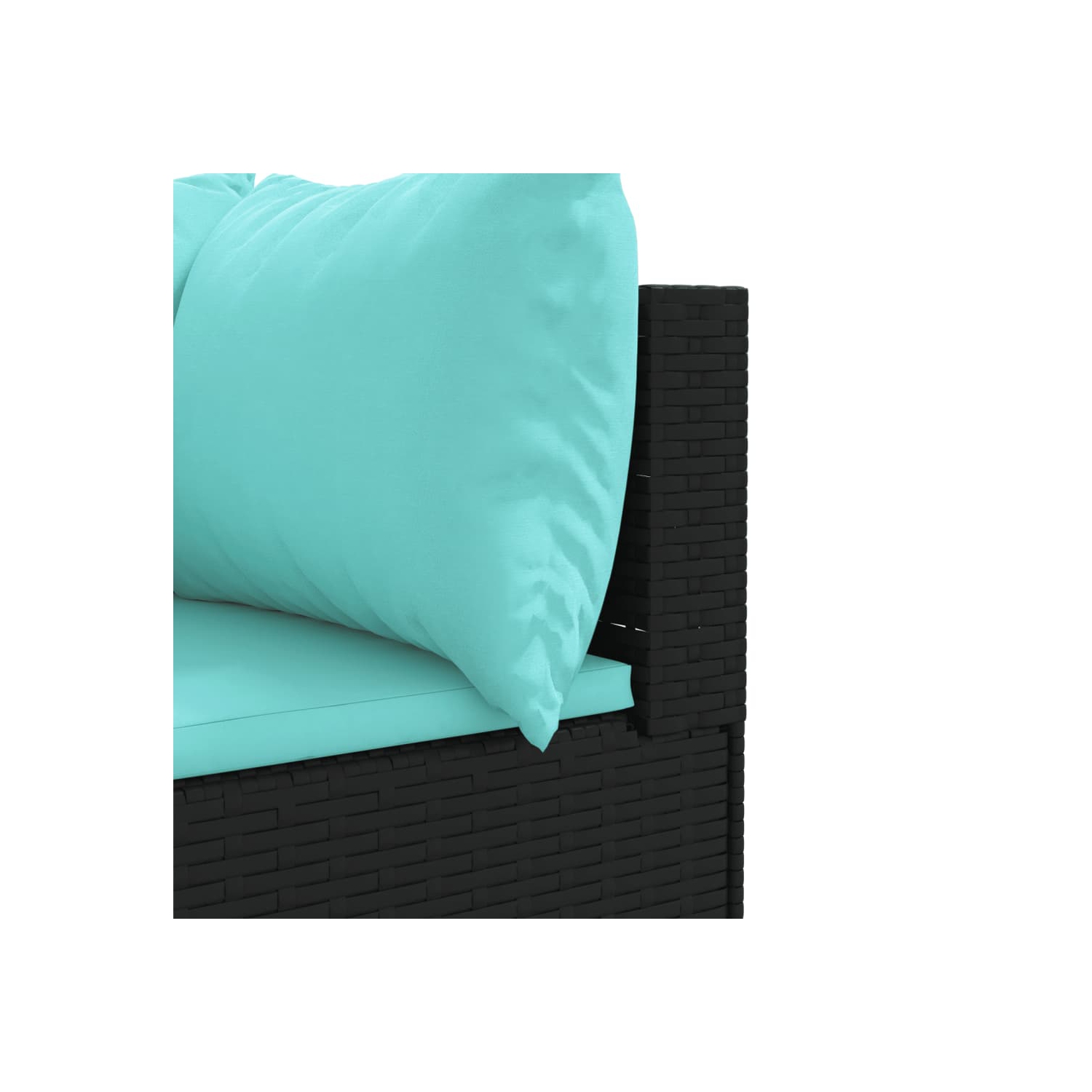 Ensemble de salon de jardin de 5 pièces avec coussins en poly rotin noir de vidaXL