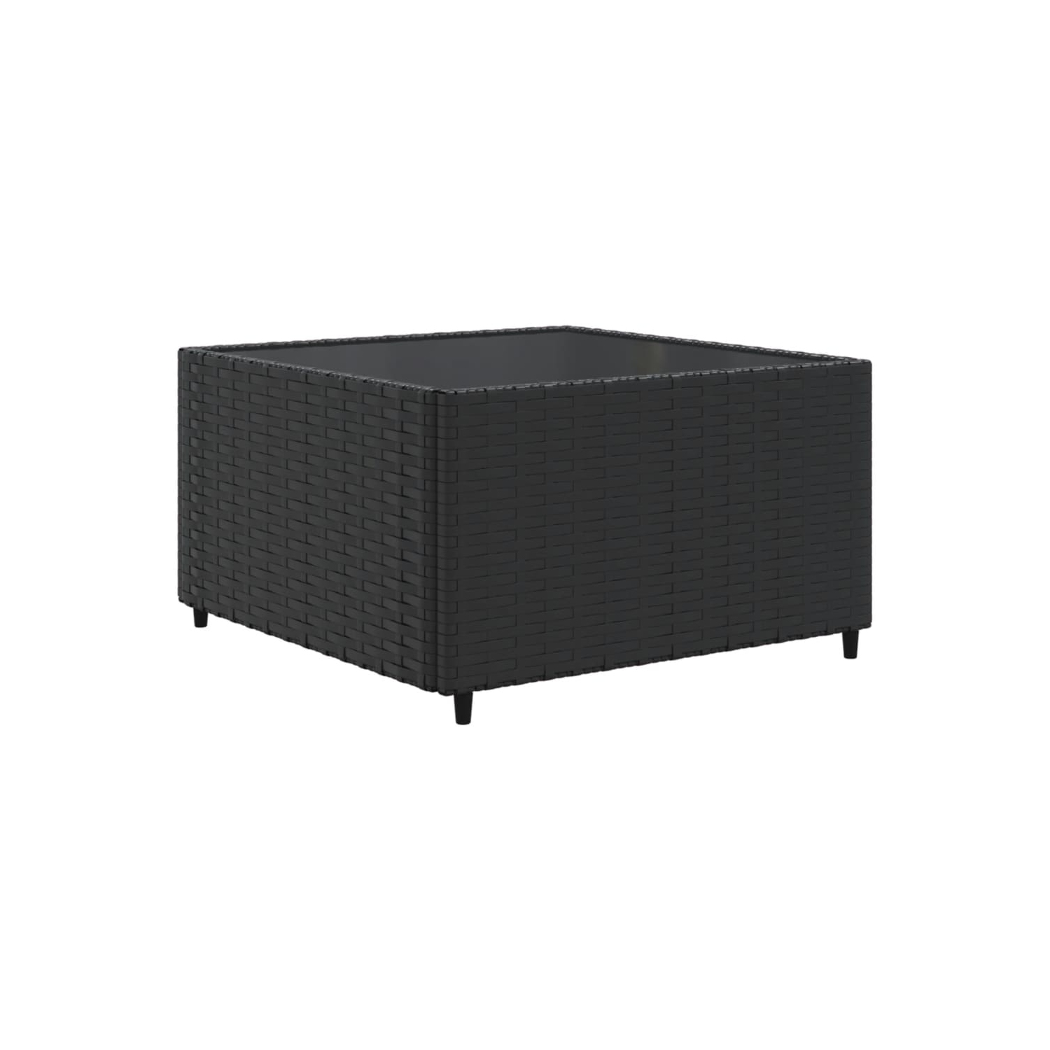 vidaXL 5 Piece Garden Lounge Set with Cushions Black Poly Rattan