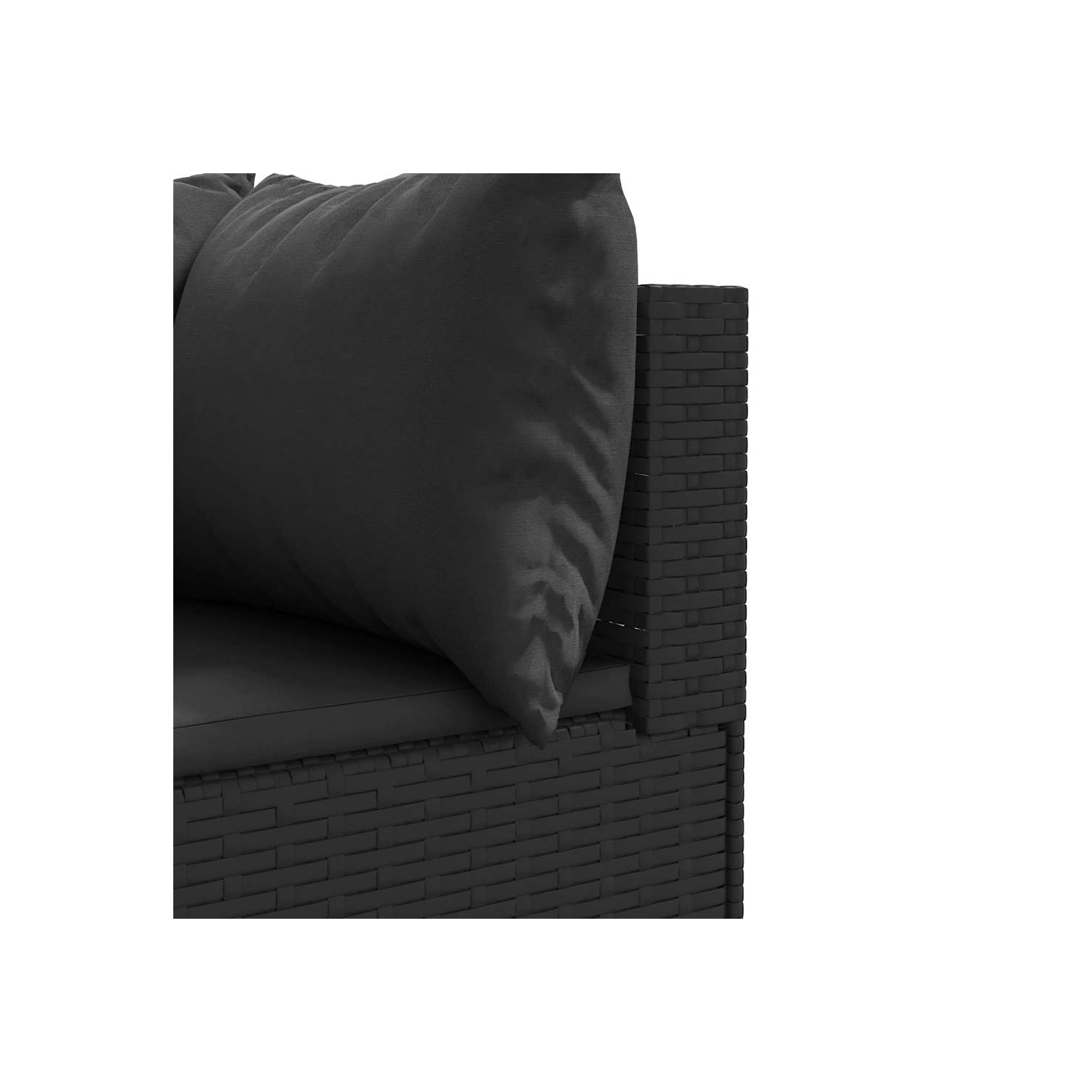 vidaXL 5 Piece Garden Lounge Set with Cushions Black Poly Rattan