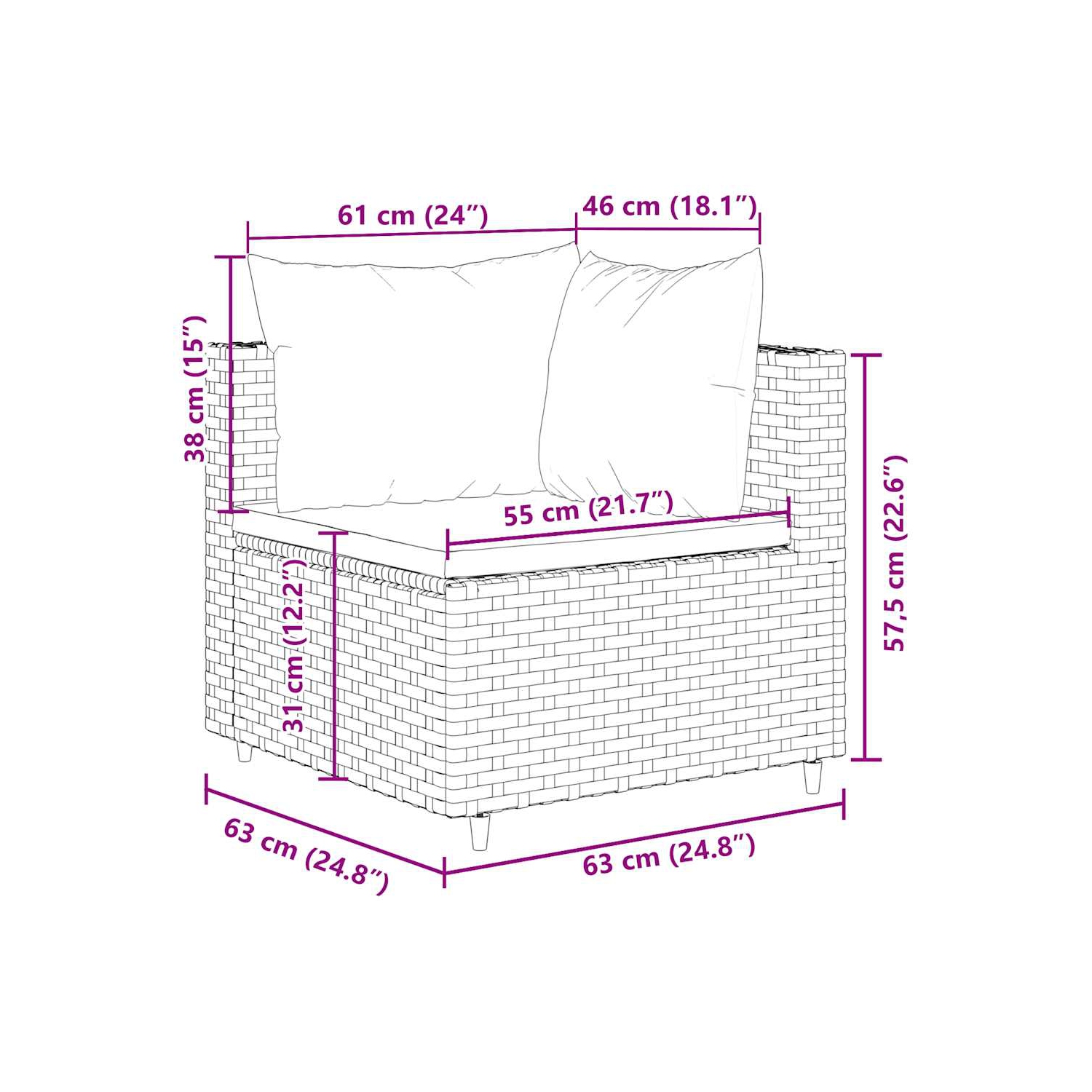 vidaXL 5 Piece Garden Lounge Set with Cushions Grey Poly Rattan