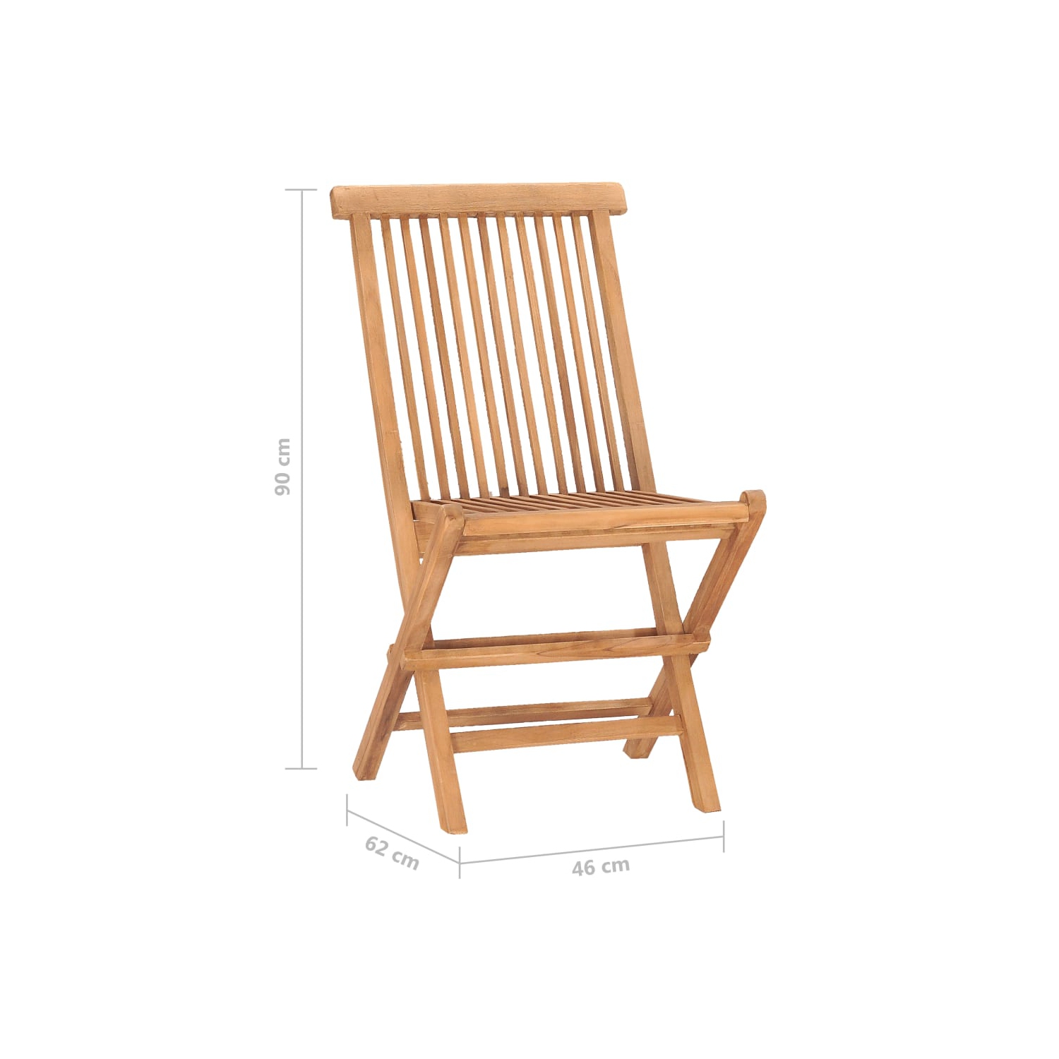 vidaXL 3 Piece Folding Outdoor Dining Set with Cushion Solid Teak Wood