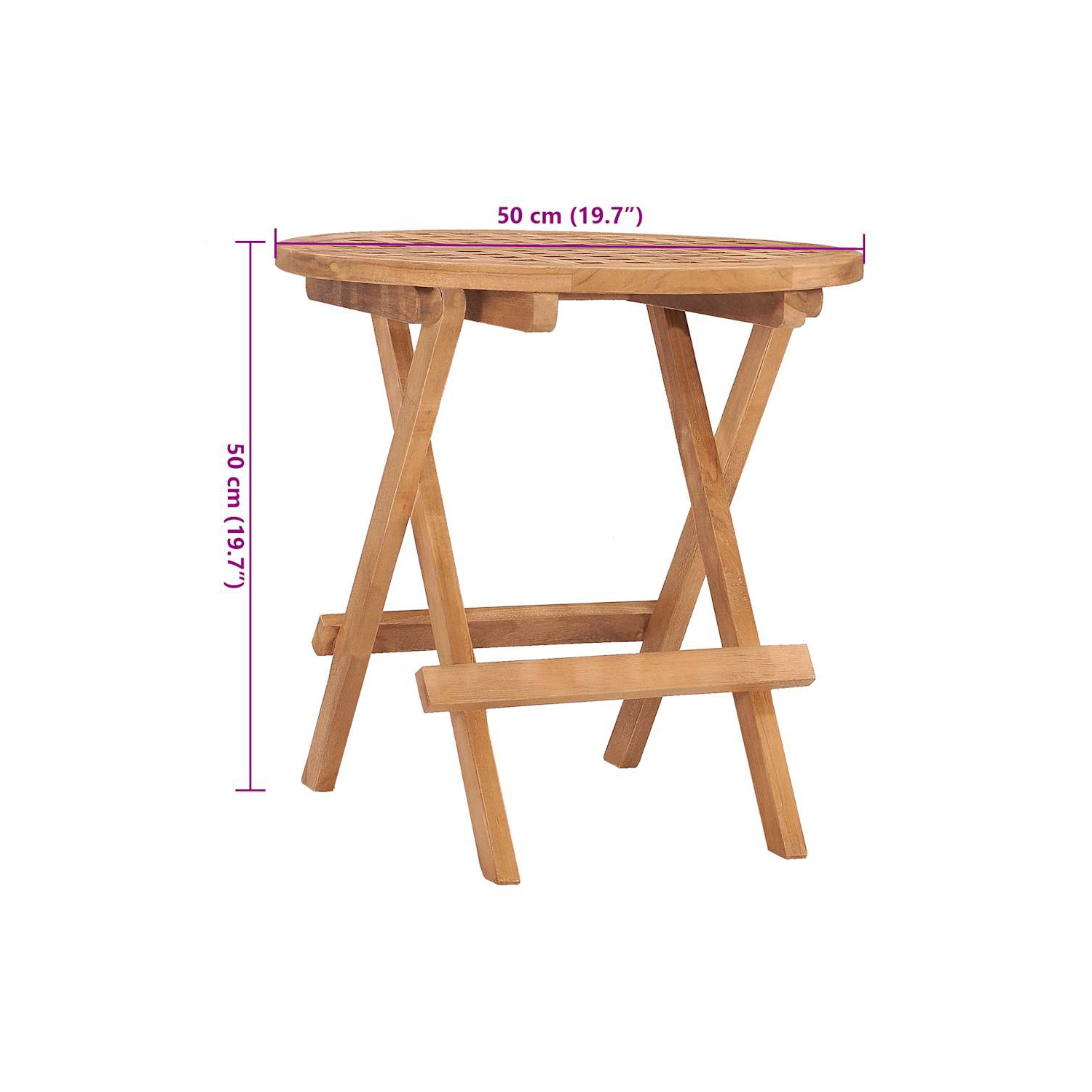 vidaXL 3 Piece Folding Outdoor Dining Set with Cushion Solid Teak Wood