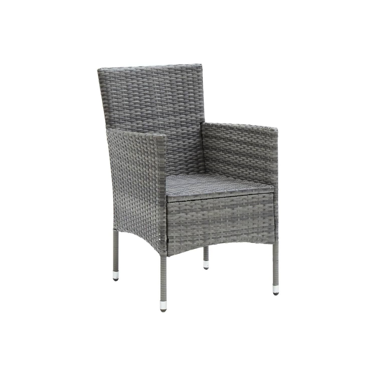 vidaXL 5 Piece Garden Dining Set with Cushions Poly Rattan Grey