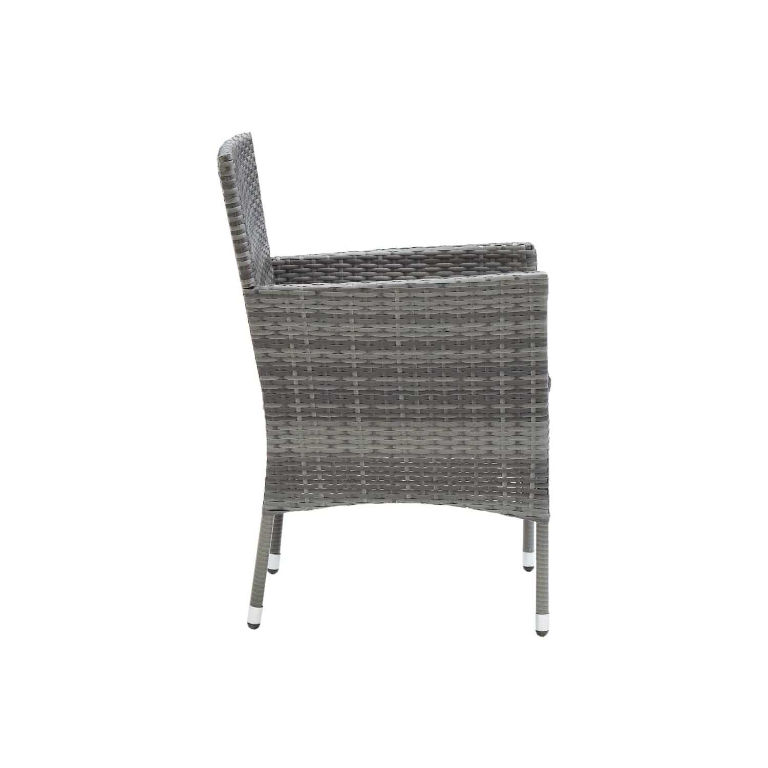 vidaXL 5 Piece Garden Dining Set with Cushions Poly Rattan Grey