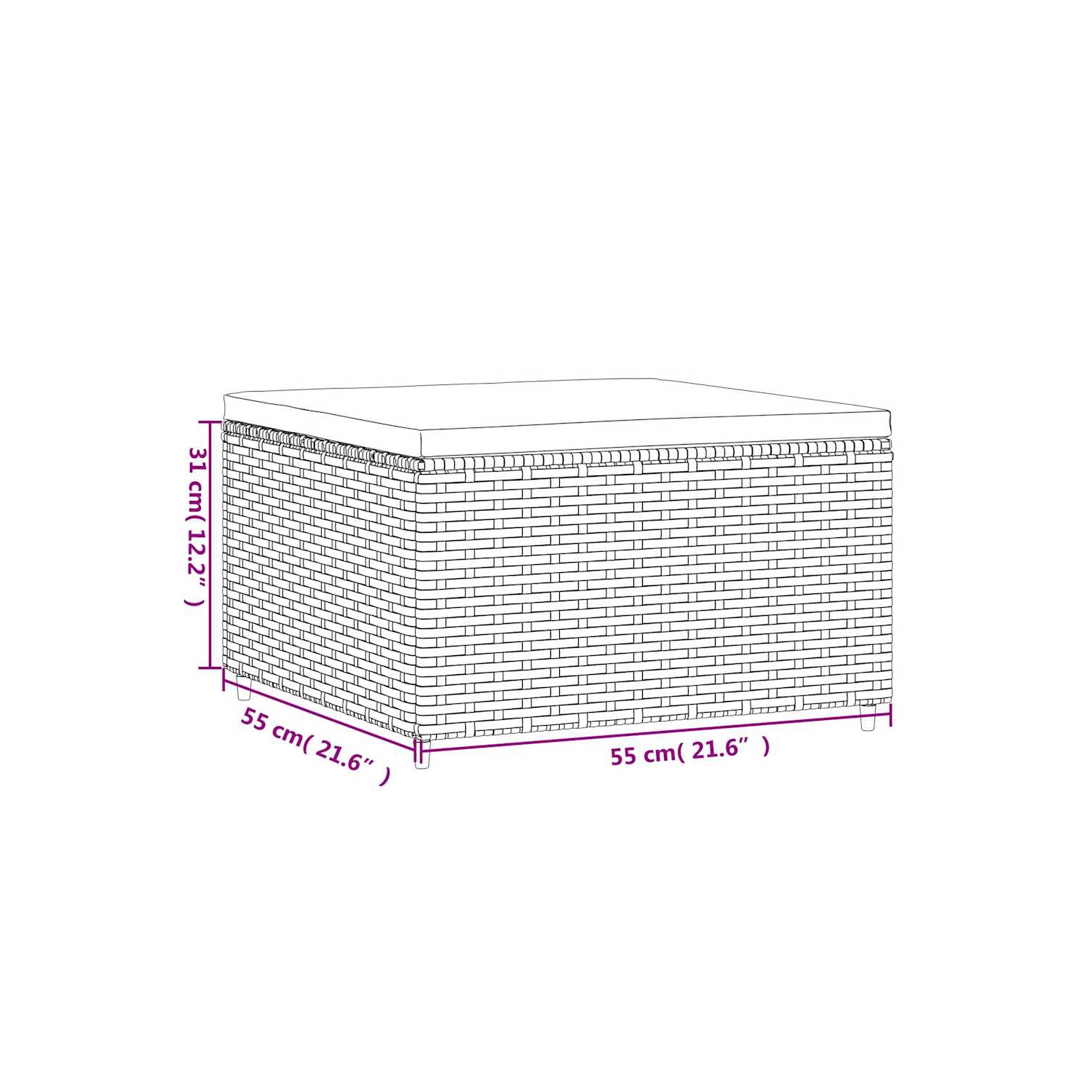 Ensemble de salon de jardin de 5 pièces avec coussins en poly rotin brun vidaXL