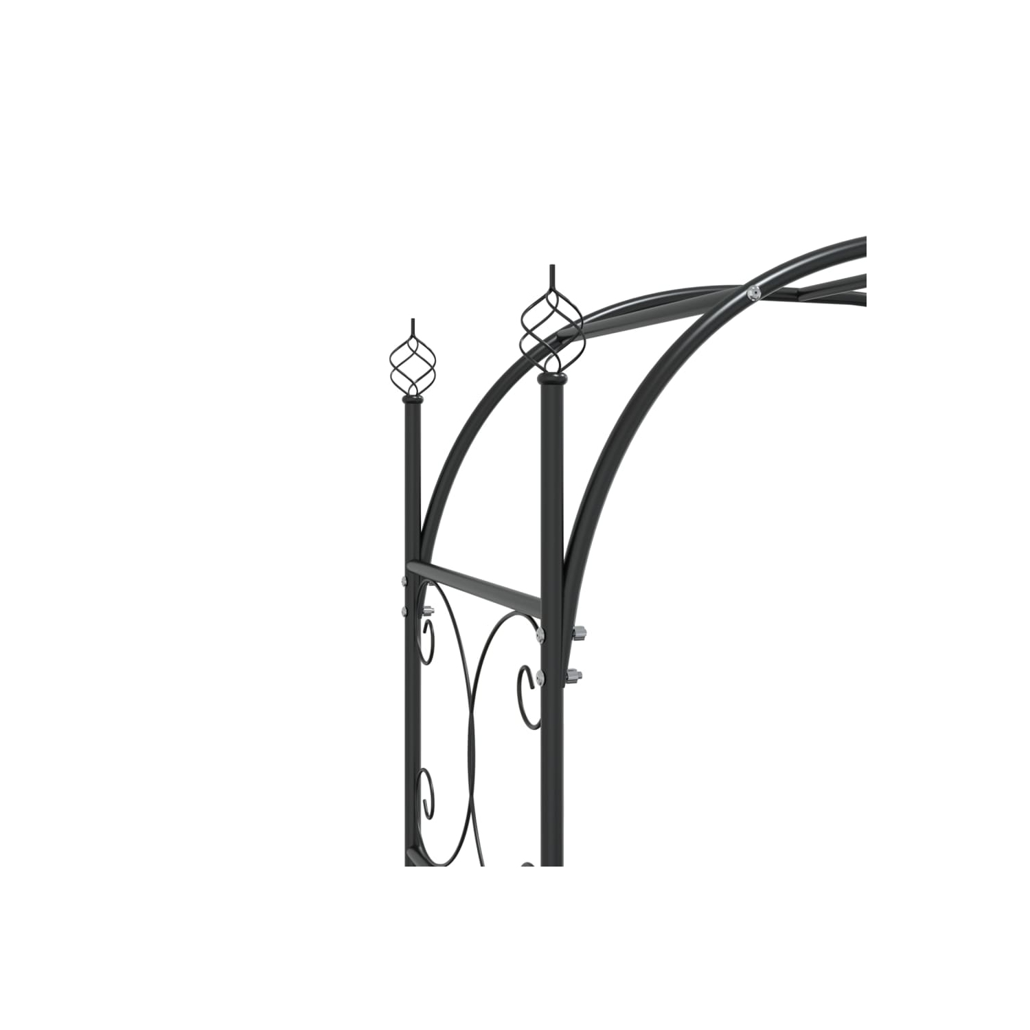 Arche de jardin avec porte en acier noir 108x45x235&nbsp;cm