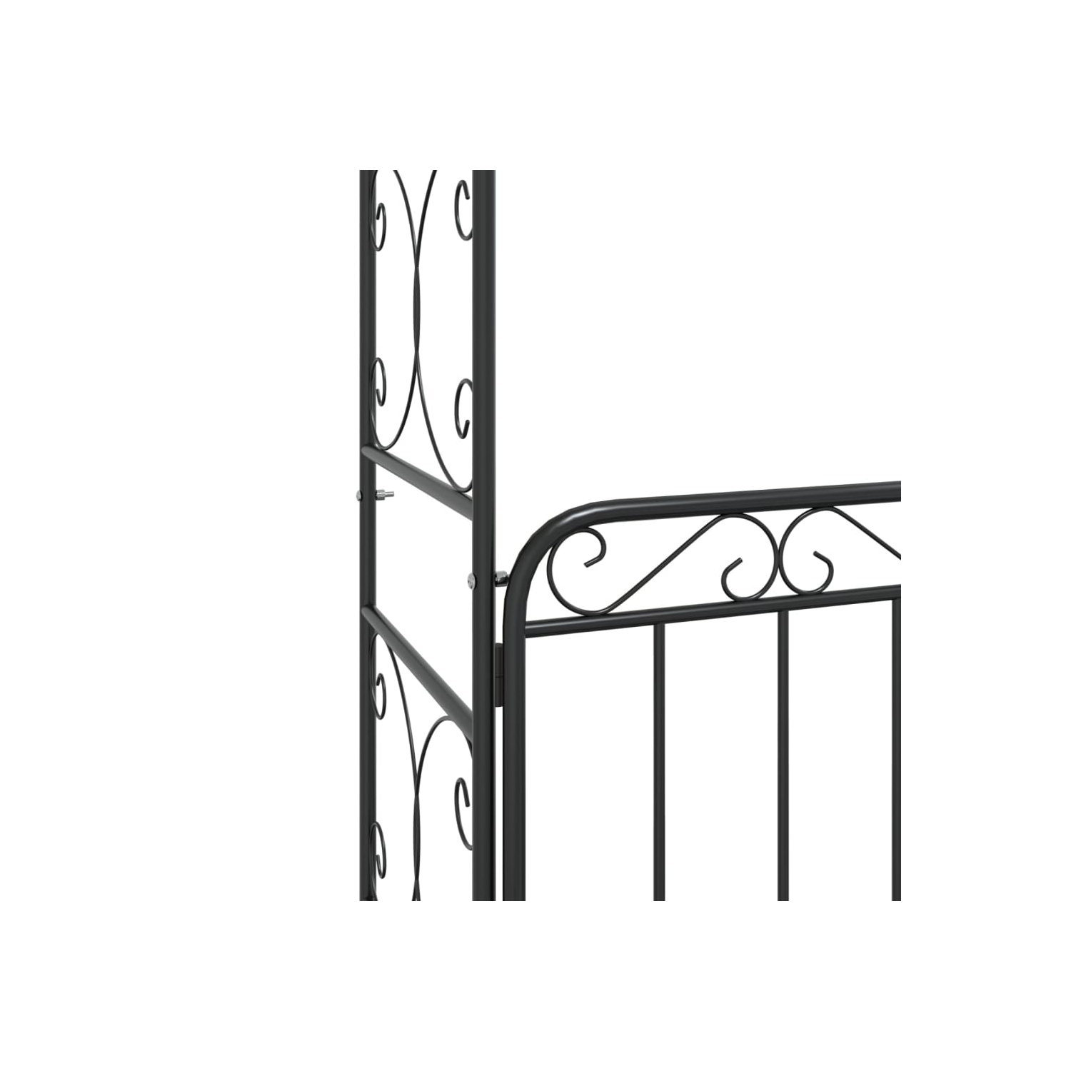 Arche de jardin avec porte en acier noir 108x45x235&nbsp;cm