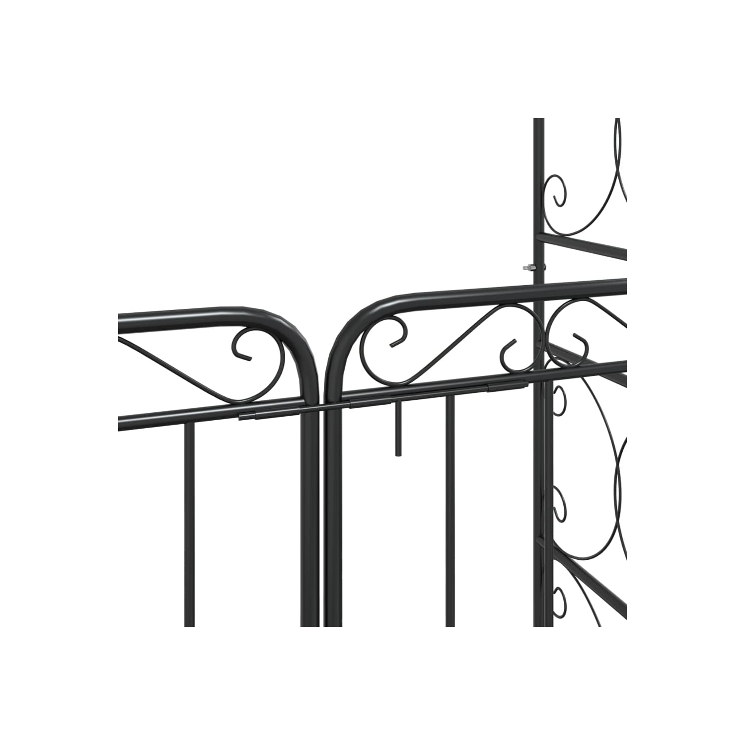 Arche de jardin avec porte en acier noir 108x45x235&nbsp;cm