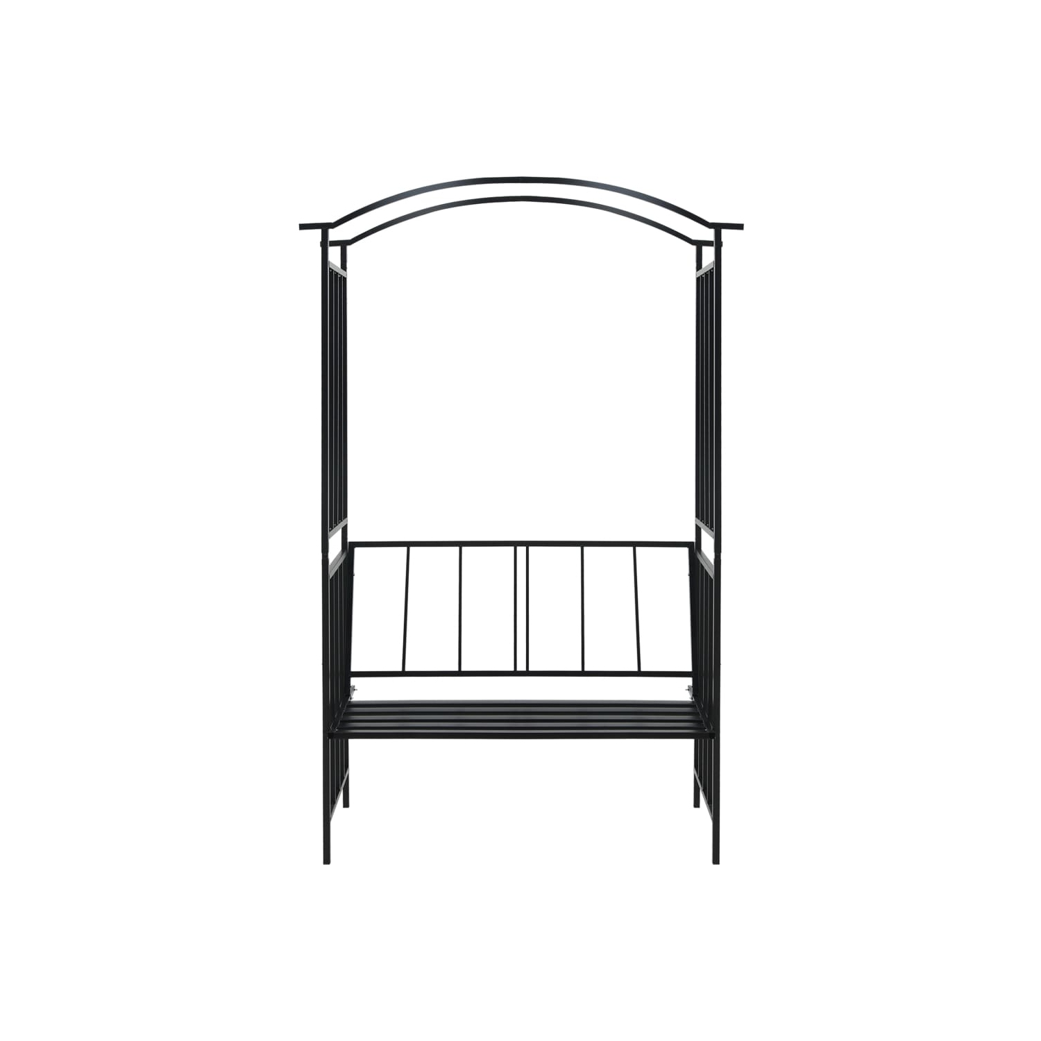 Arche de jardin avec banc en fer noir de 50,4 x x19,7 x x81,5 po de vidaXL