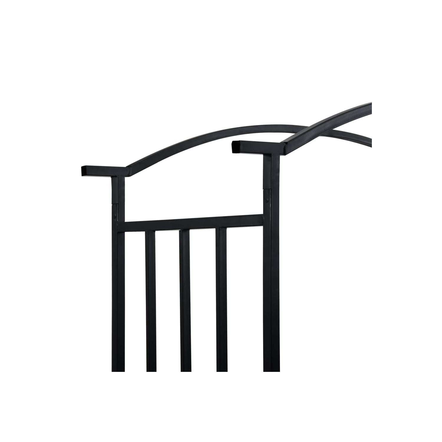 Arche de jardin avec banc en fer noir de 50,4 x x19,7 x x81,5 po de vidaXL